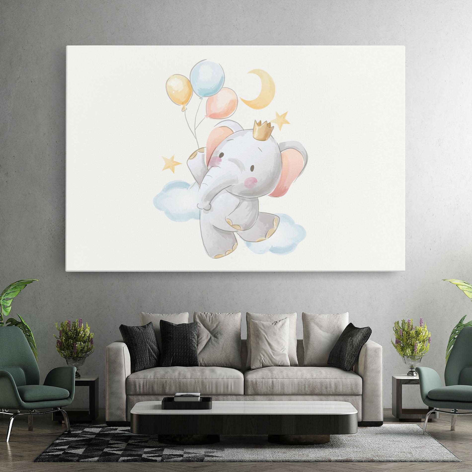 Картина на платно Elephant Flying mockup 7