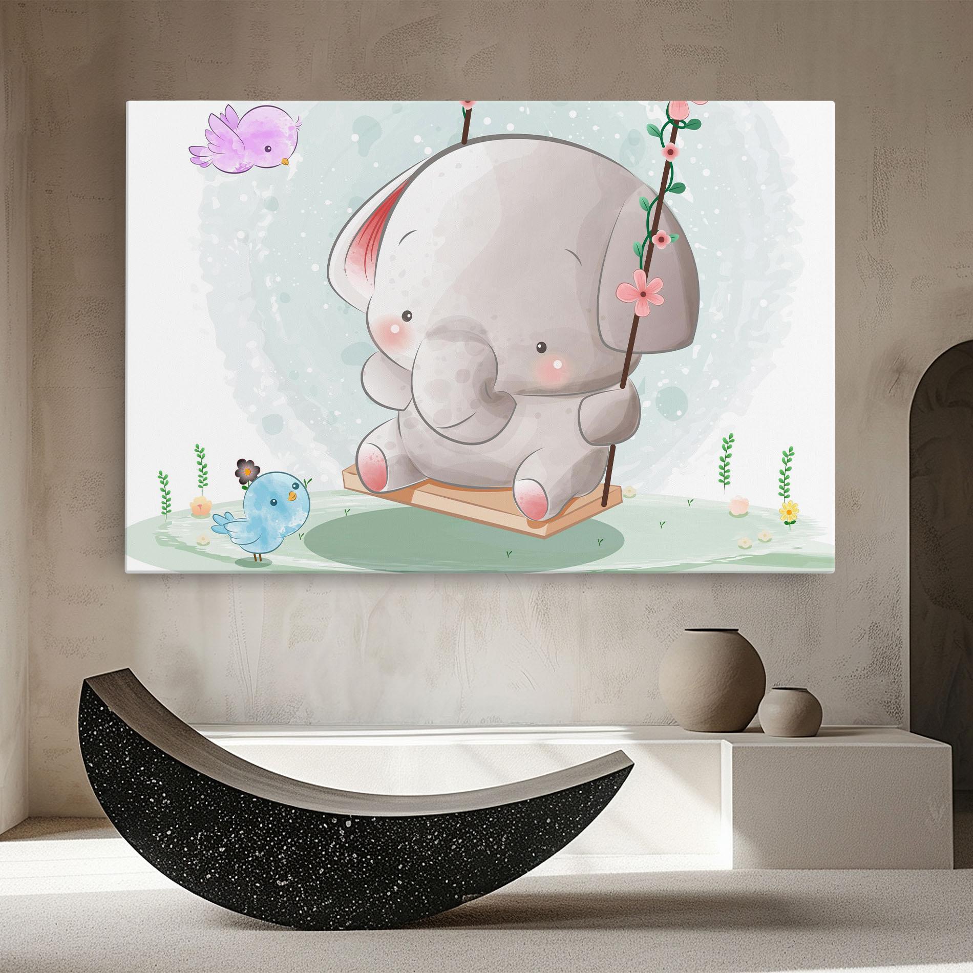 Картина на платно Bird Baby Elephant mockup 8