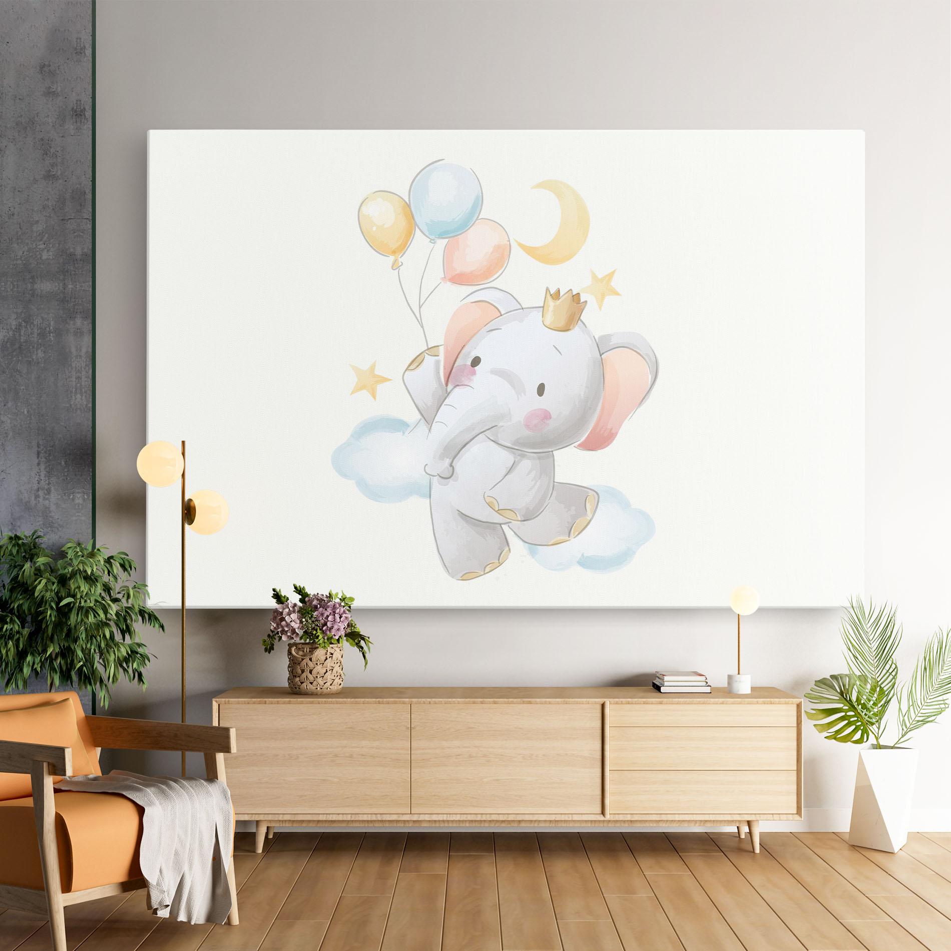 Картина на платно Elephant Flying mockup 9