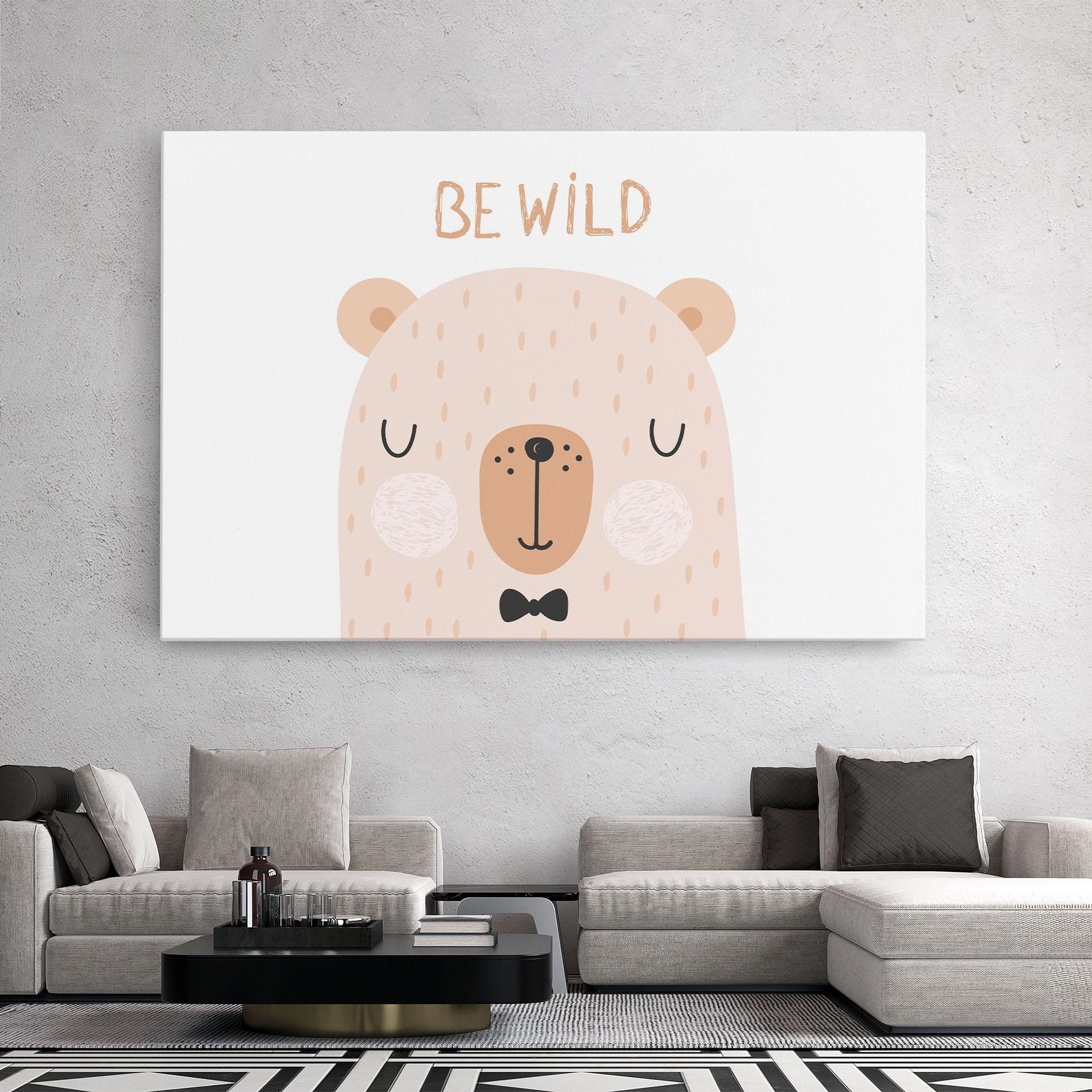 Картина на платно Bear Be Wild mockup 2
