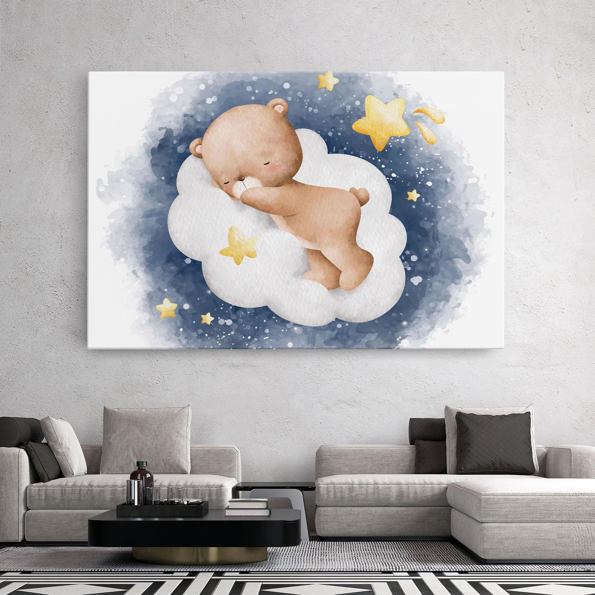 Картина на платно Bear Cloud Sleep mockup 2