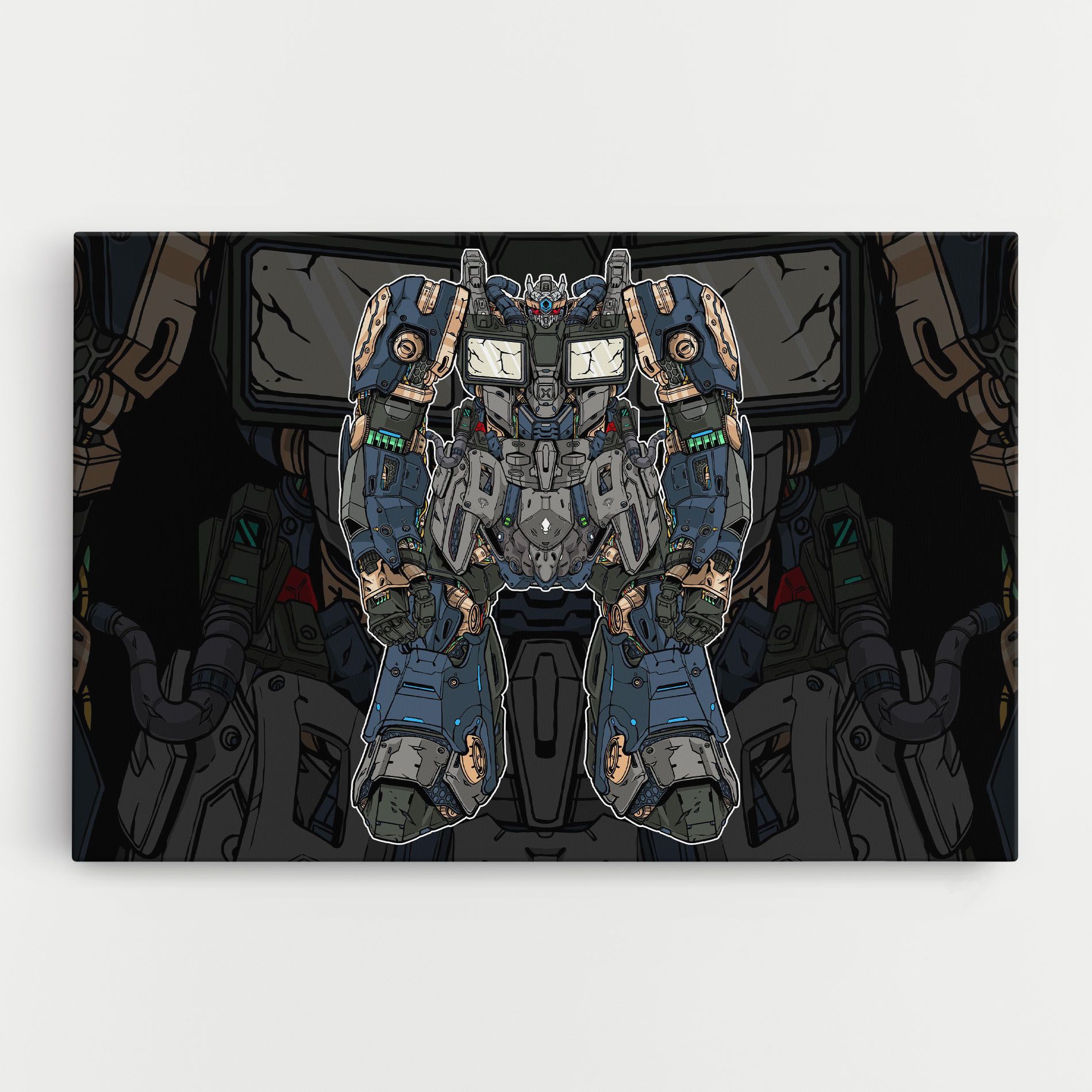 Blue Green Robot mockup 0