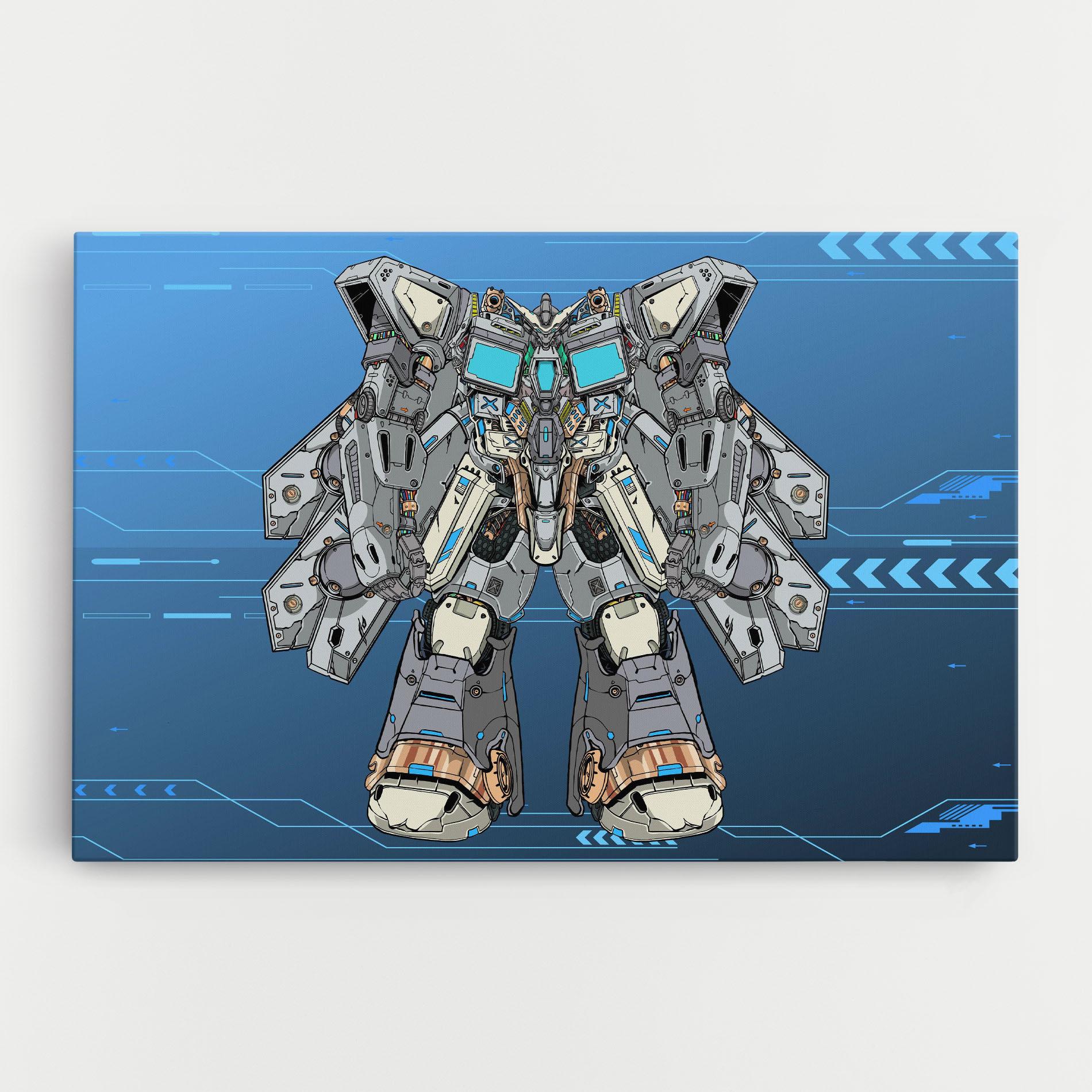 Картина на платно Blue Grey Robot mockup 0