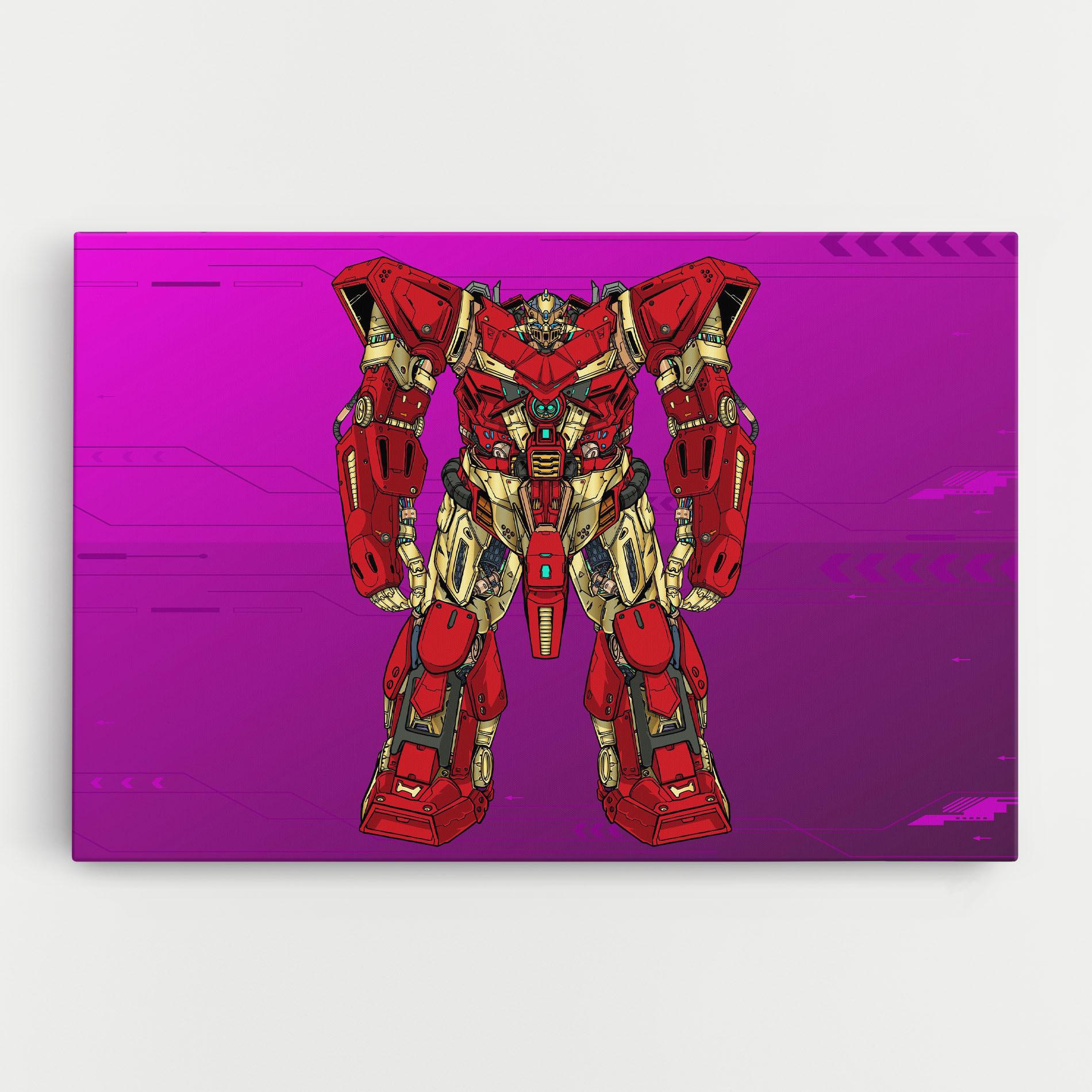 Картина на платно Red Cream Robot mockup 0