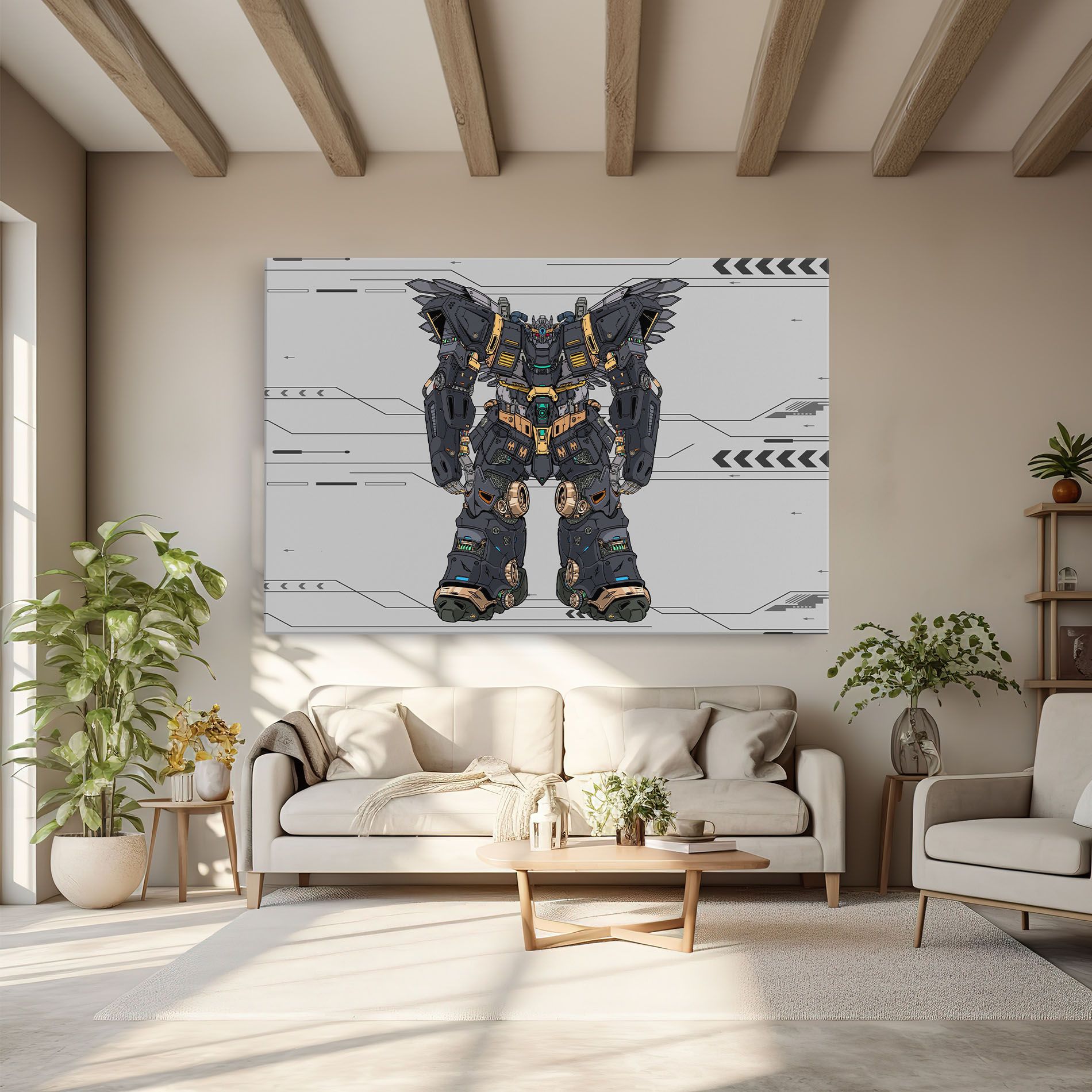 Grey Yelloy Robot mockup 6