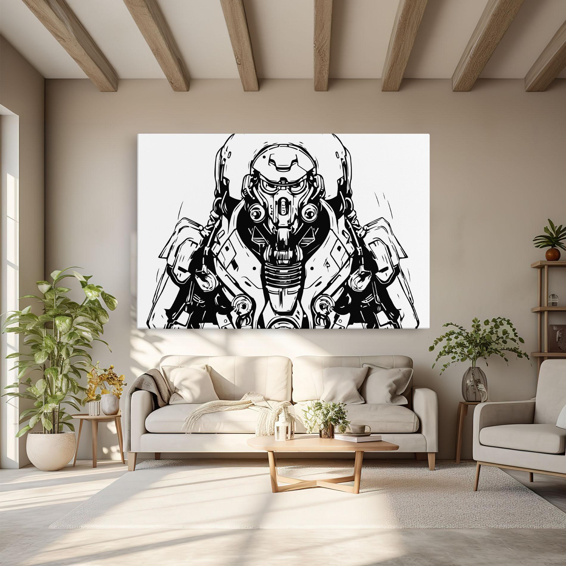 Картина на платно Military Robot mockup 6