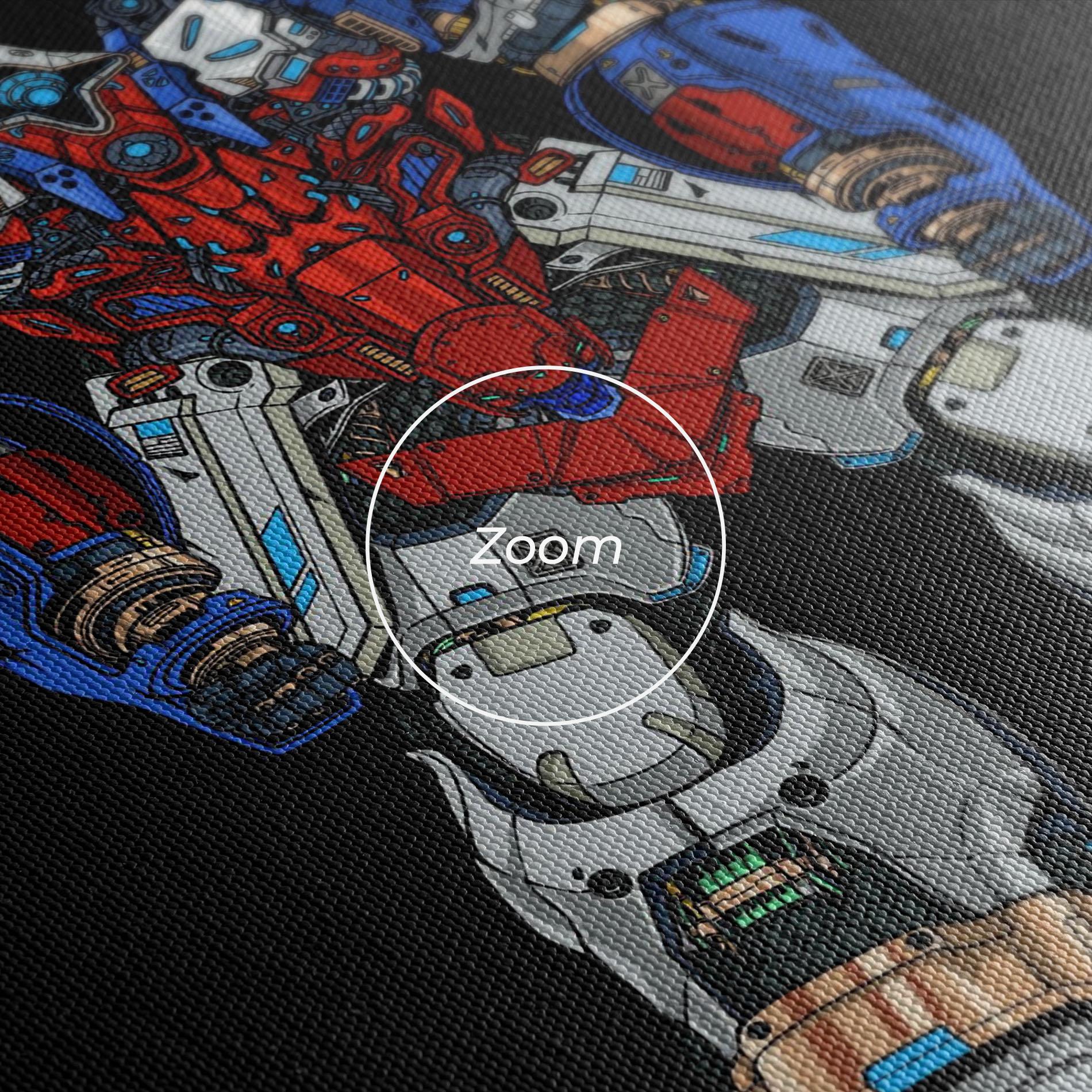 Картина на платно Blue Red Robots mockup 3