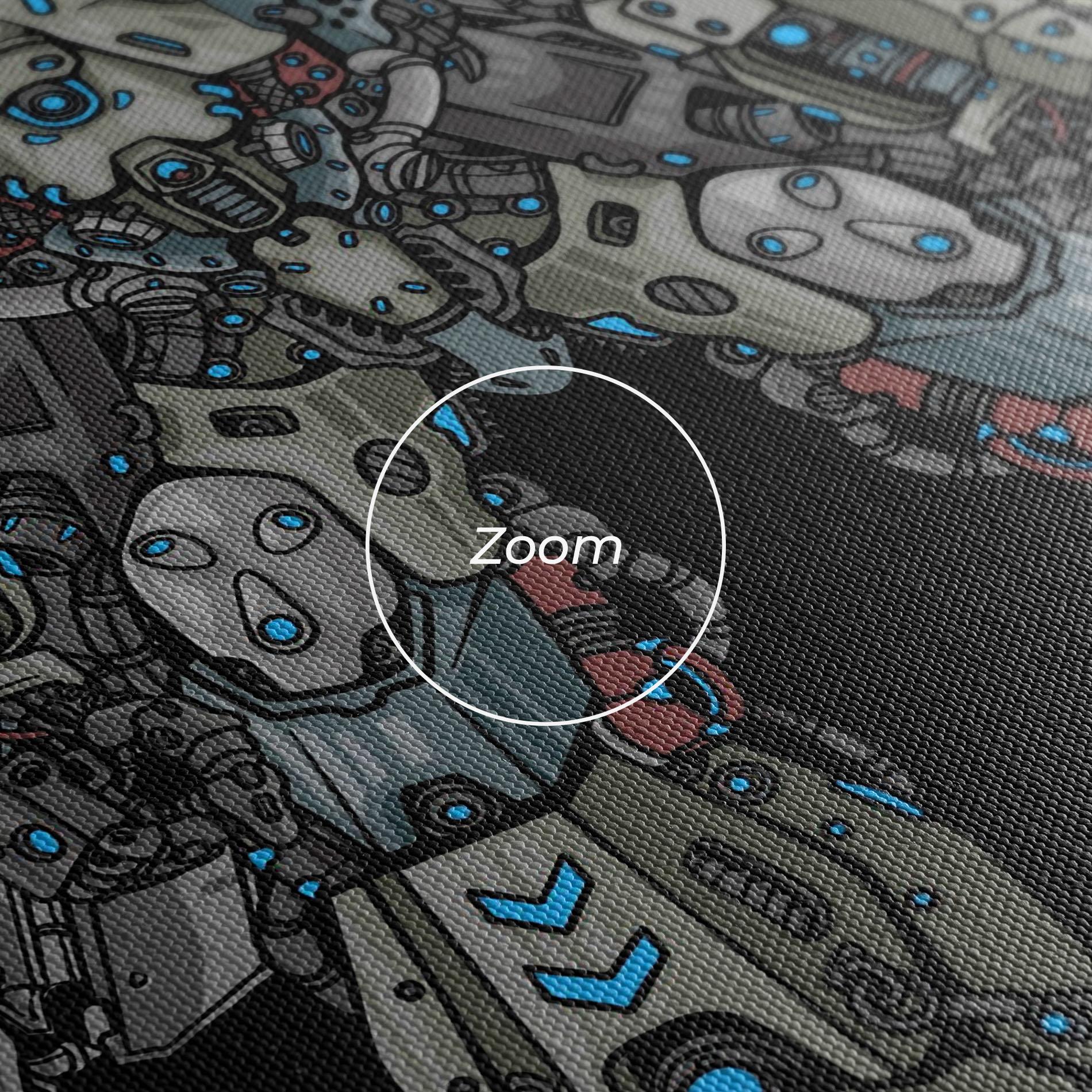 Картина на платно Grey Blue Robot mockup 3