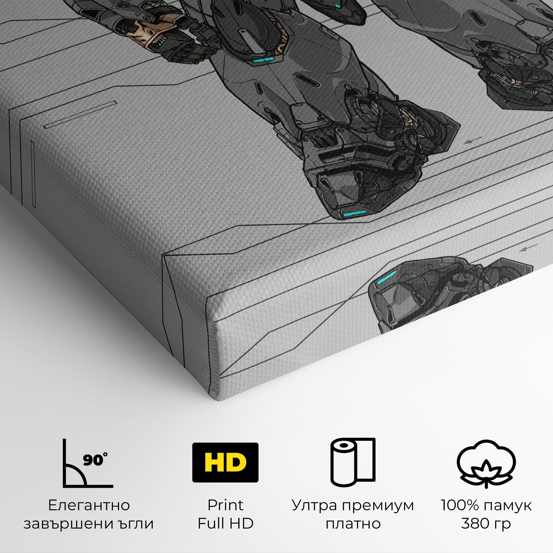 Картина на платно Big Grey Robot mockup 4