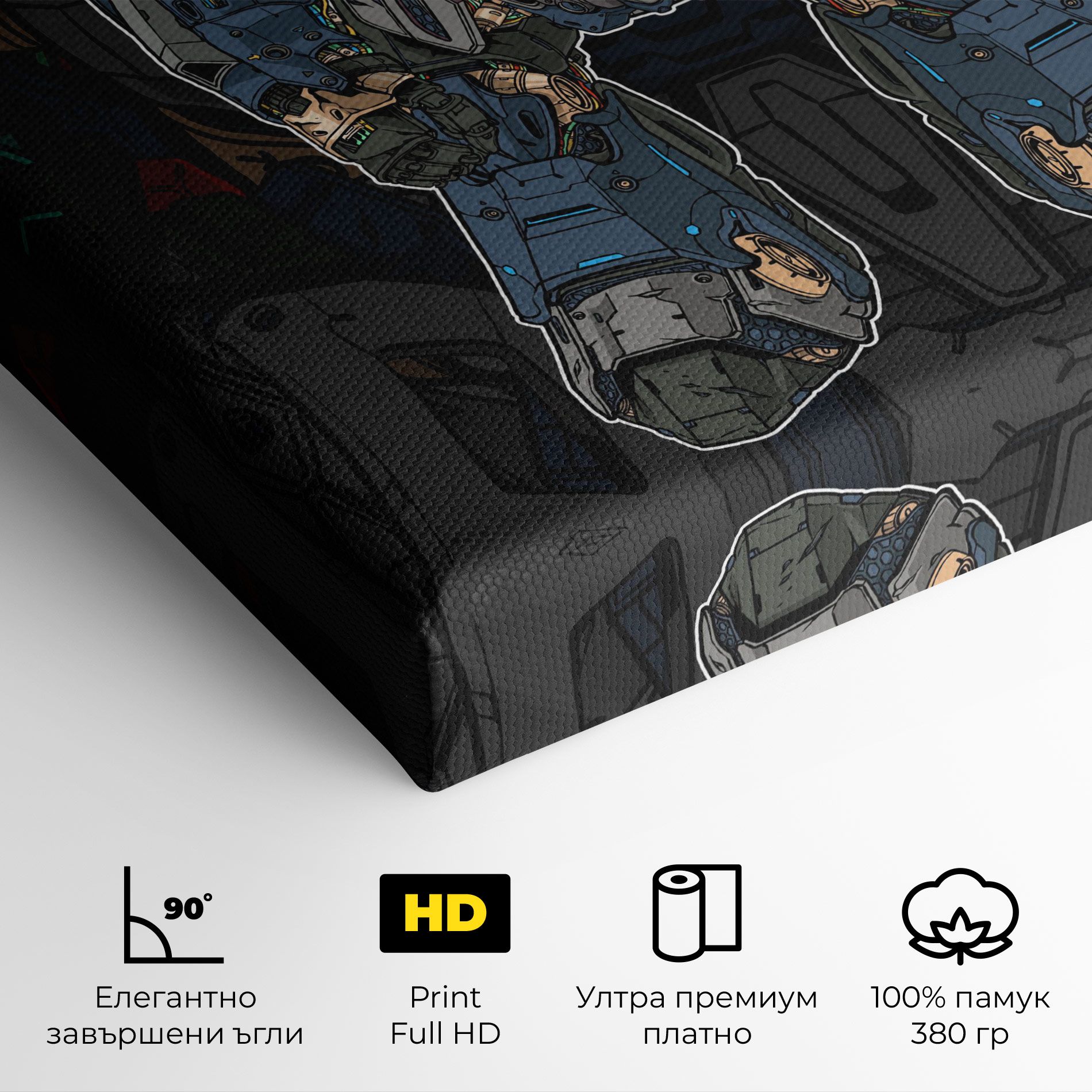 Blue Green Robot mockup 4