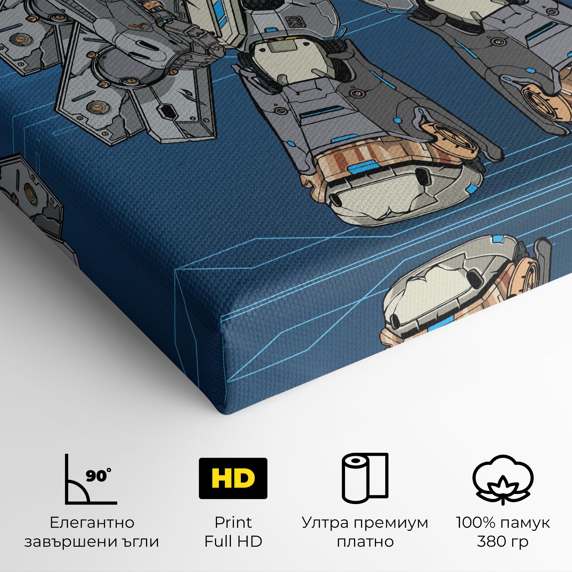 Blue Grey Robot mockup 4