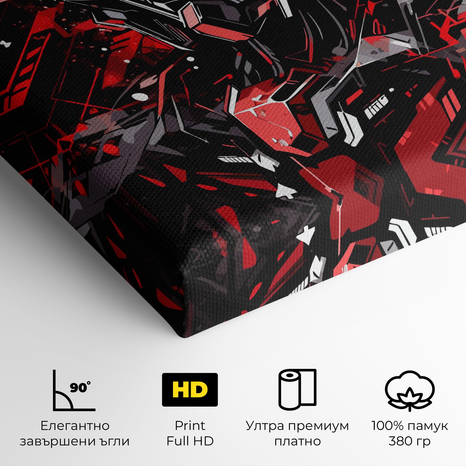 Картина на платно Red Grey Robot mockup 4