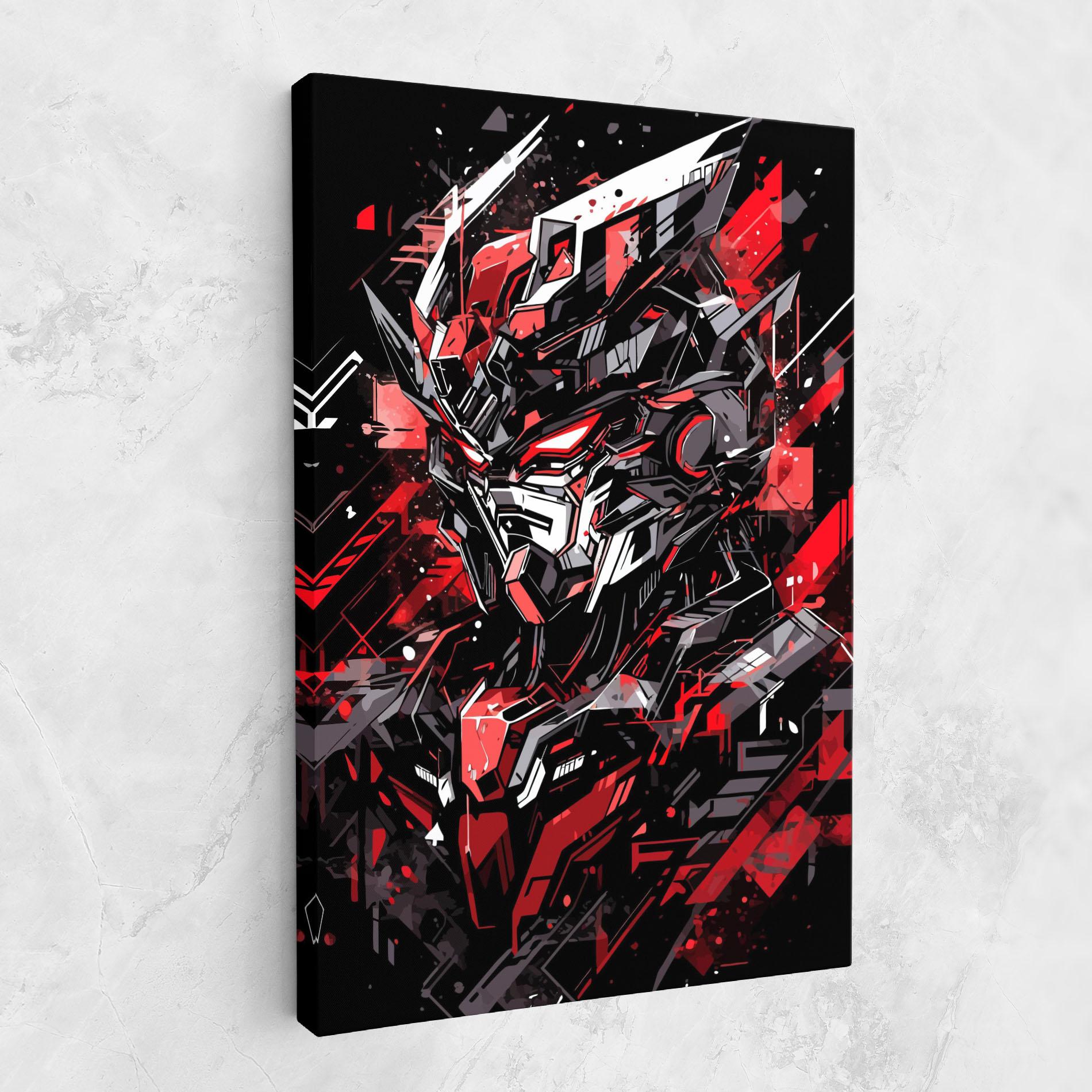 Картина на платно Red Grey Robot mockup 1