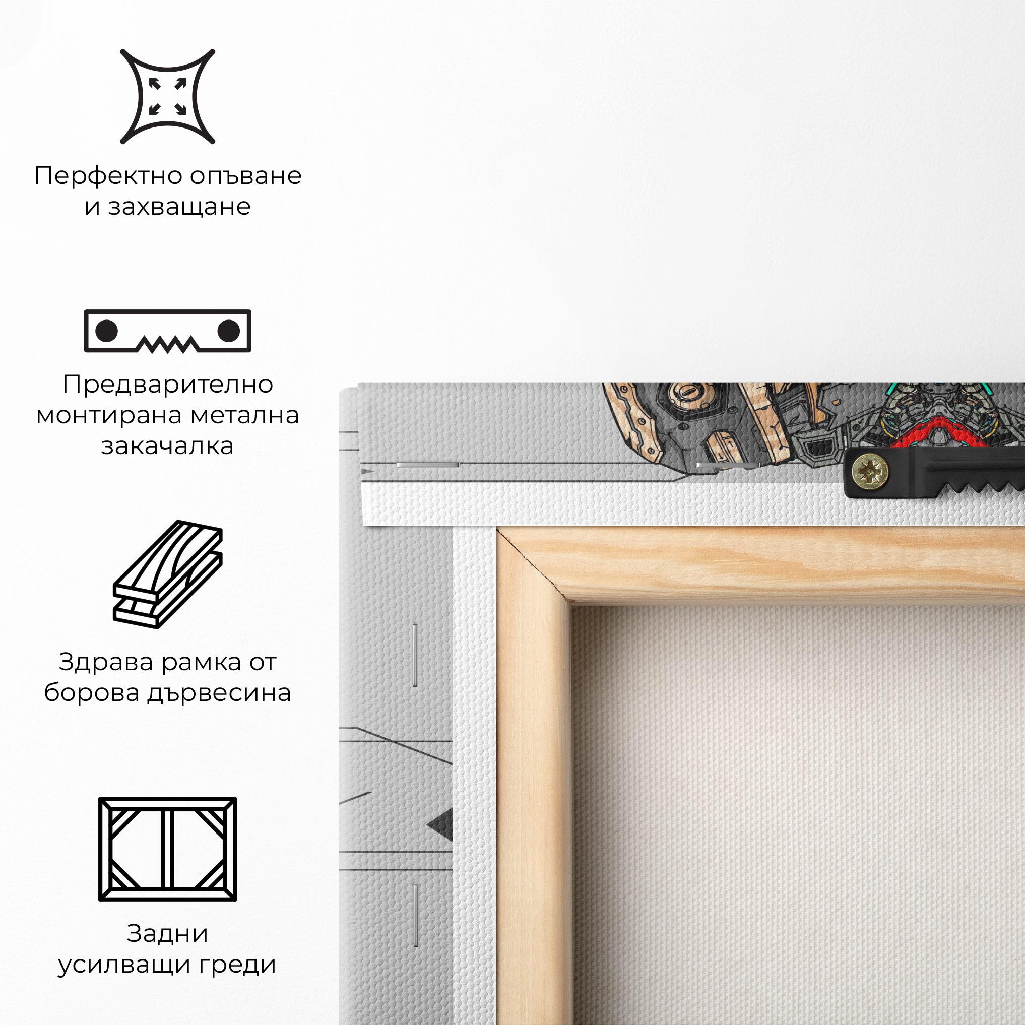 Картина на платно Big Grey Robot mockup 5