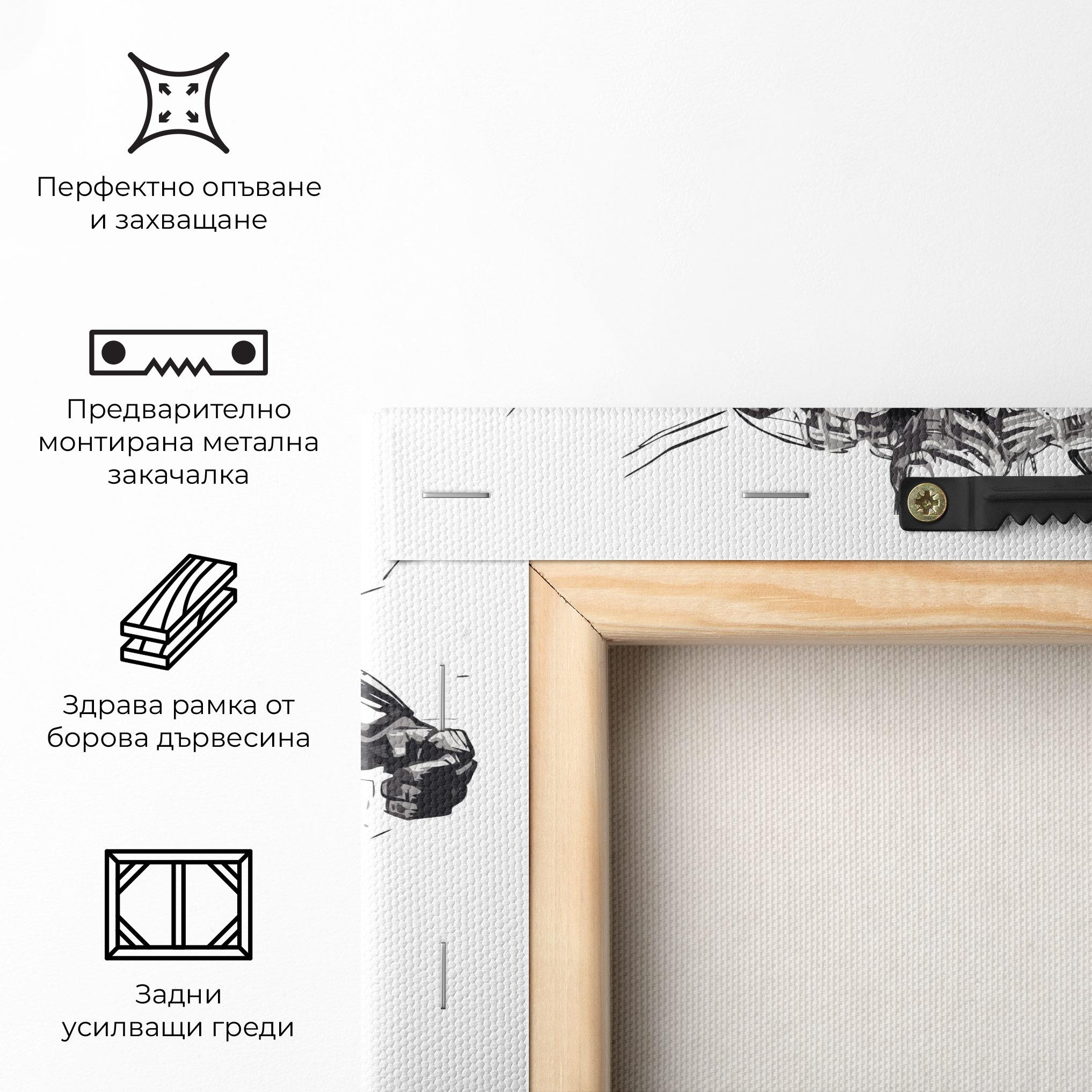 Картина на платно Grey White Robot mockup 5