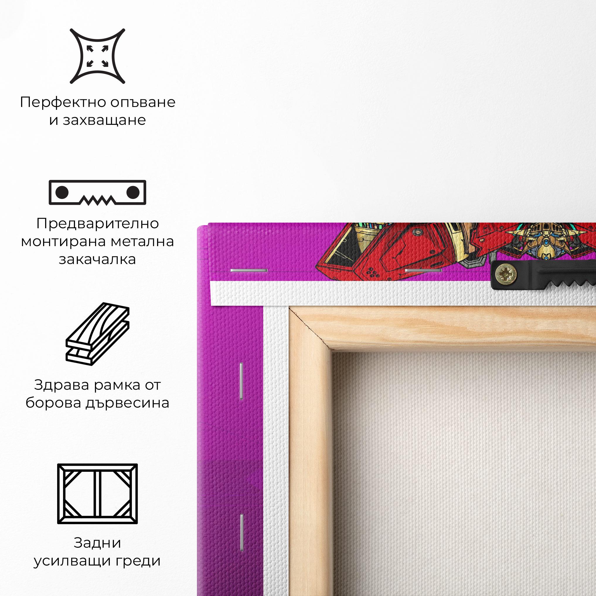 Картина на платно Red Cream Robot mockup 5