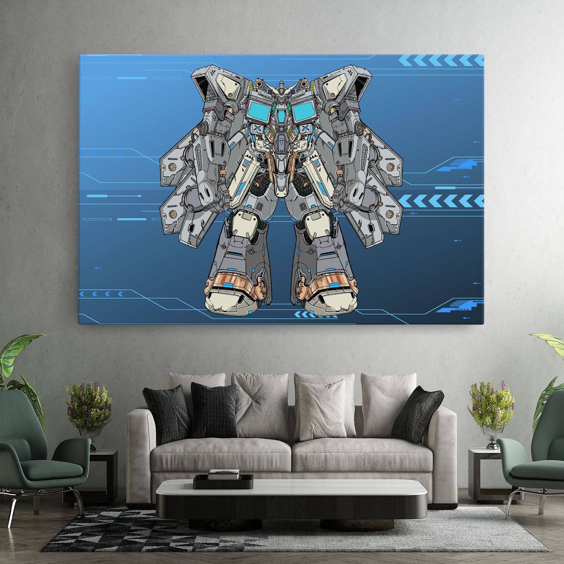 Blue Grey Robot mockup 7
