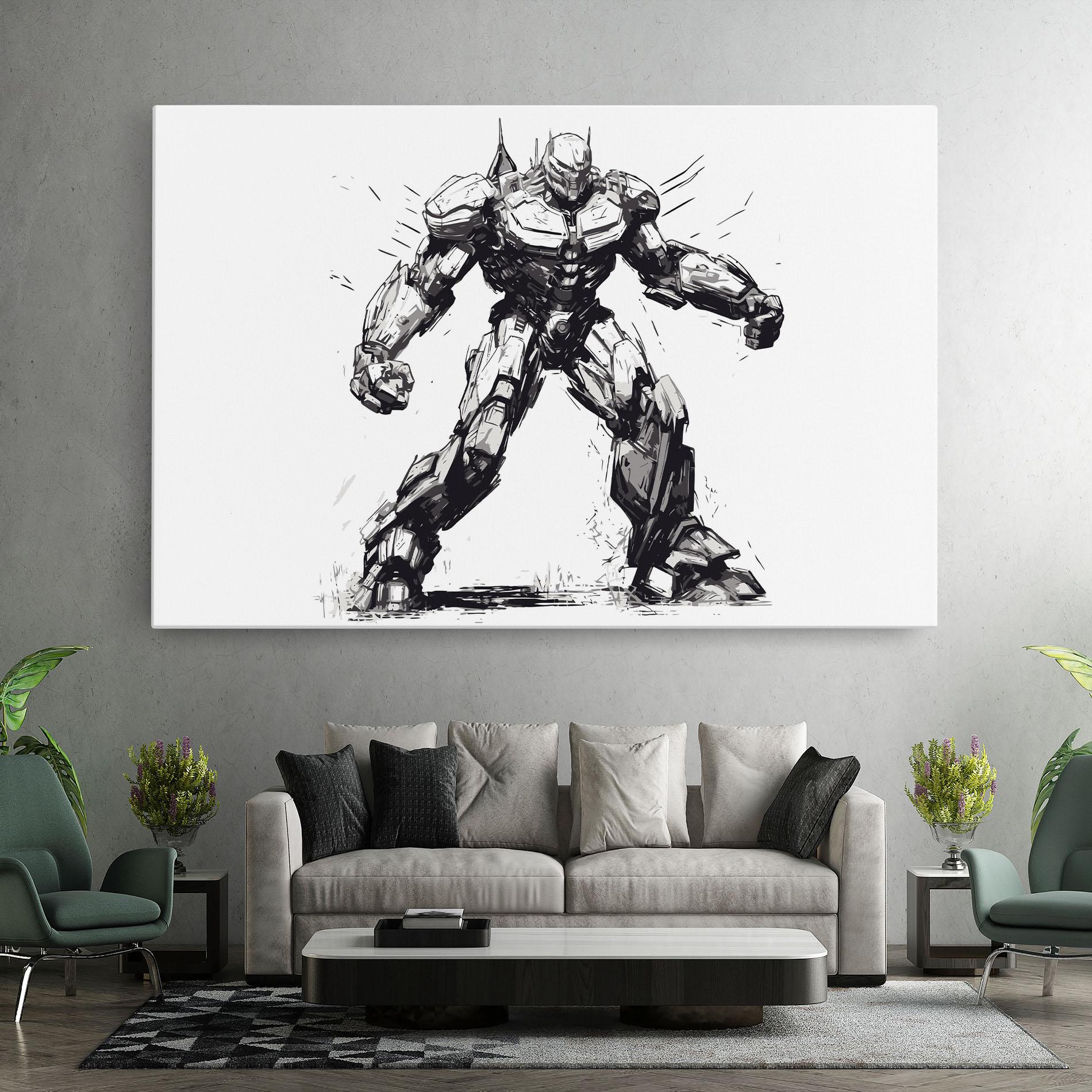 Картина на платно Grey White Robot mockup 7