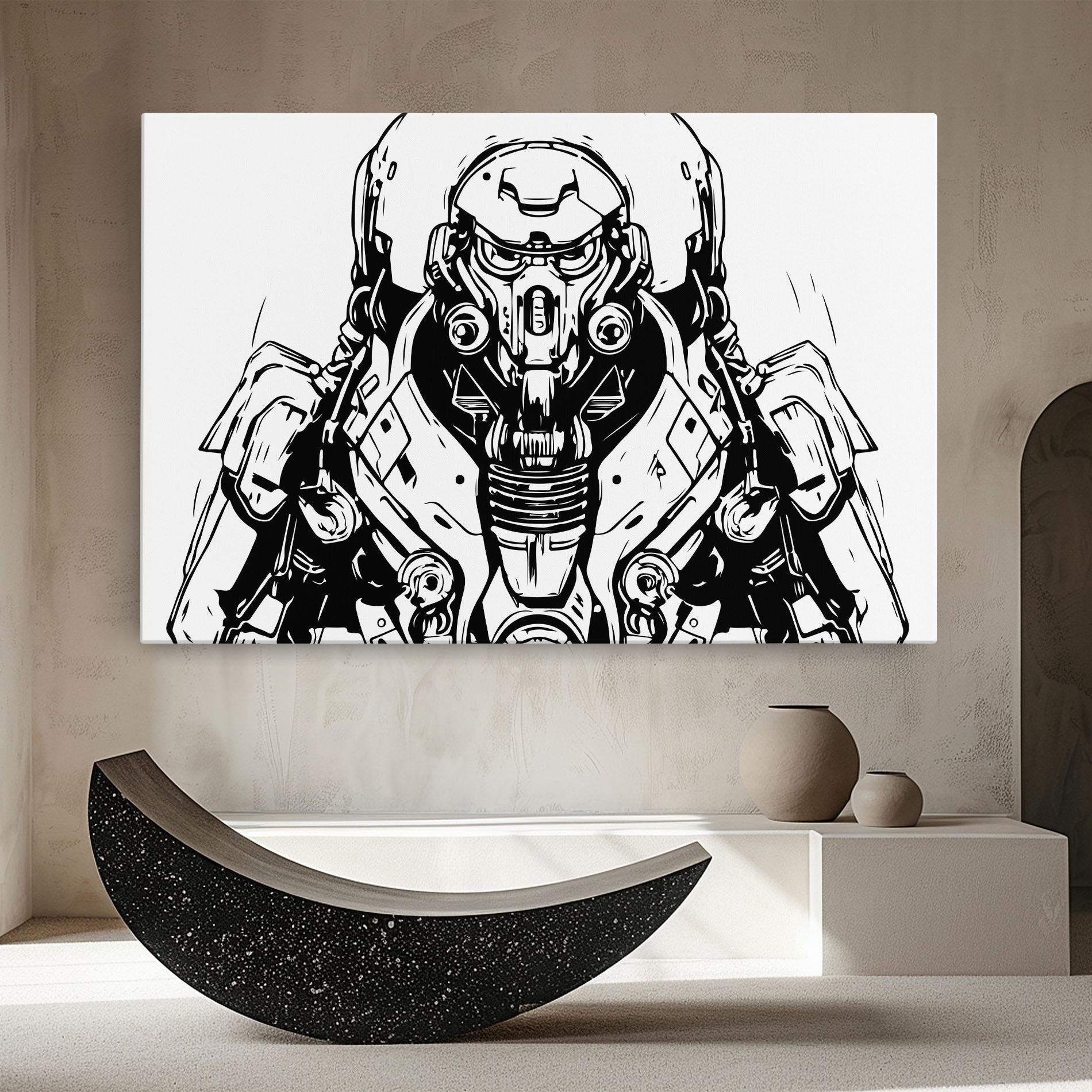 Картина на платно Military Robot mockup 8