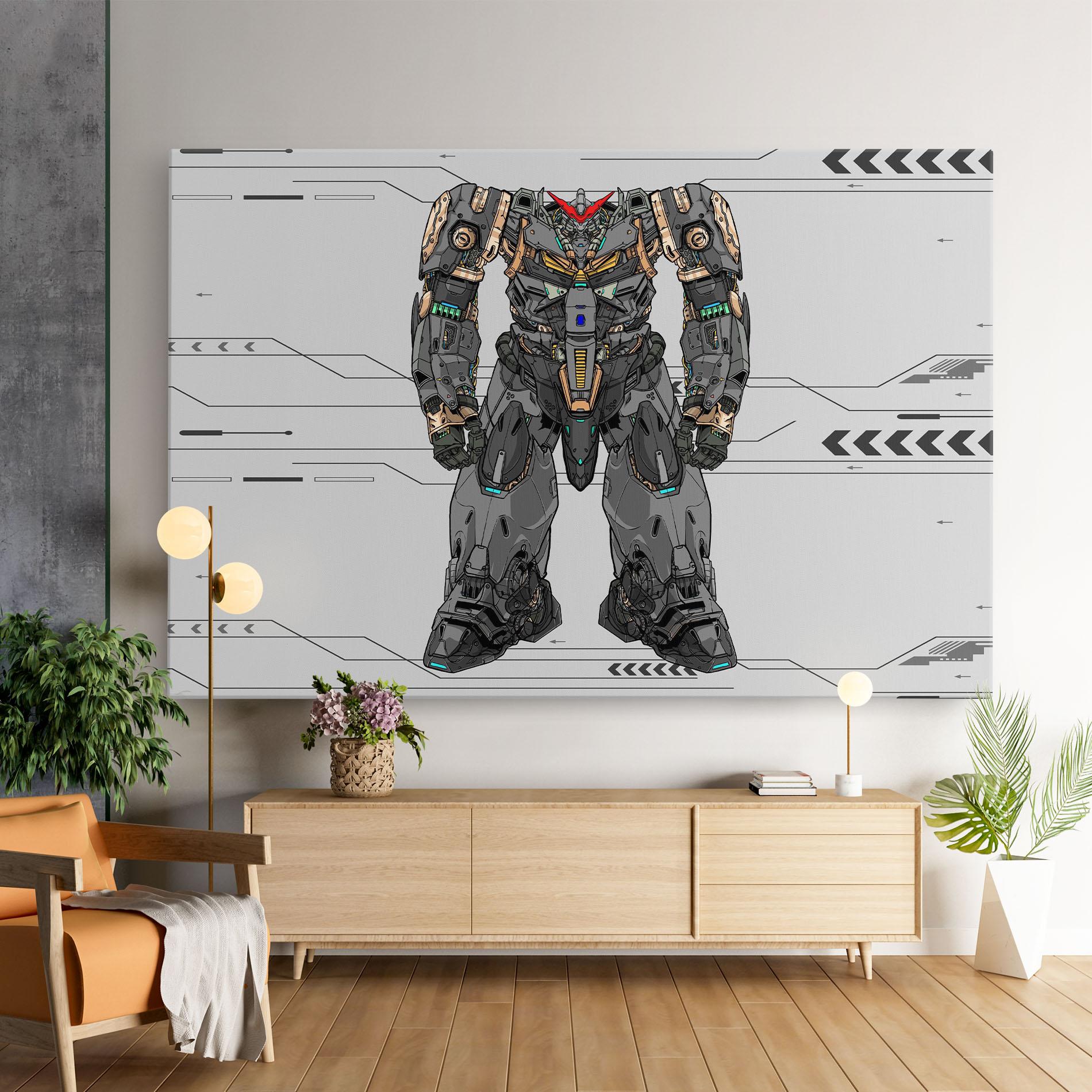 Картина на платно Big Grey Robot mockup 9