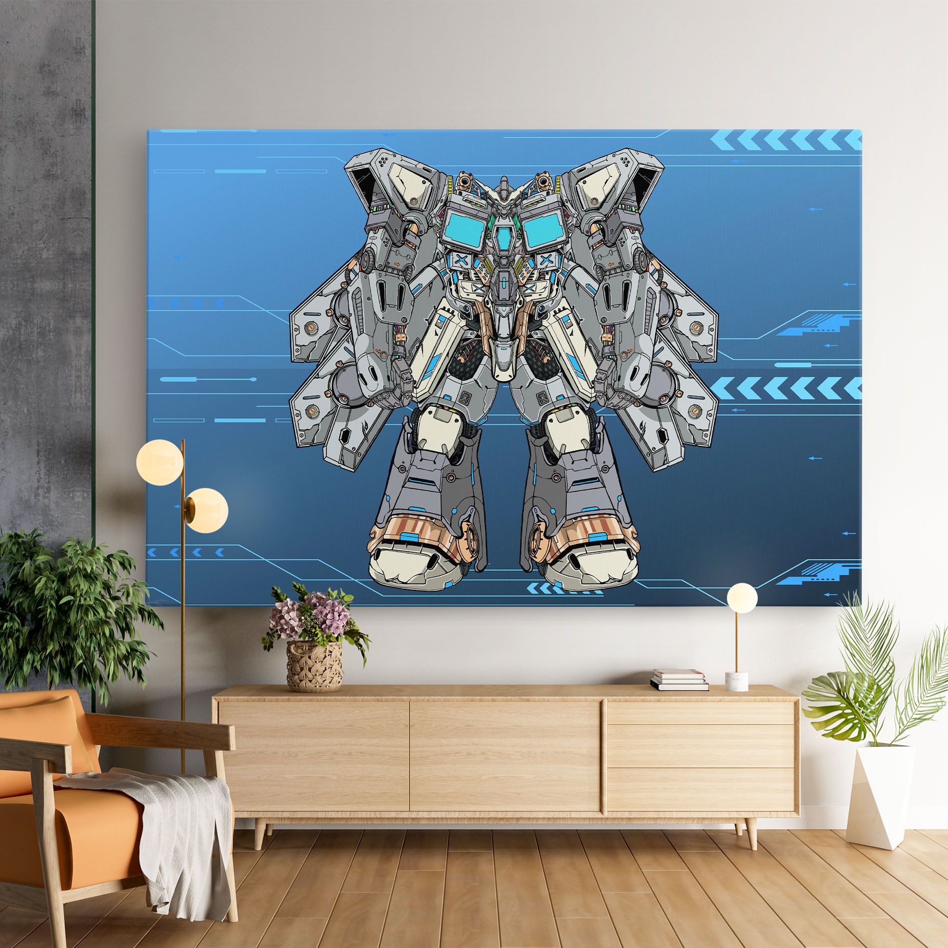 Blue Grey Robot mockup 9