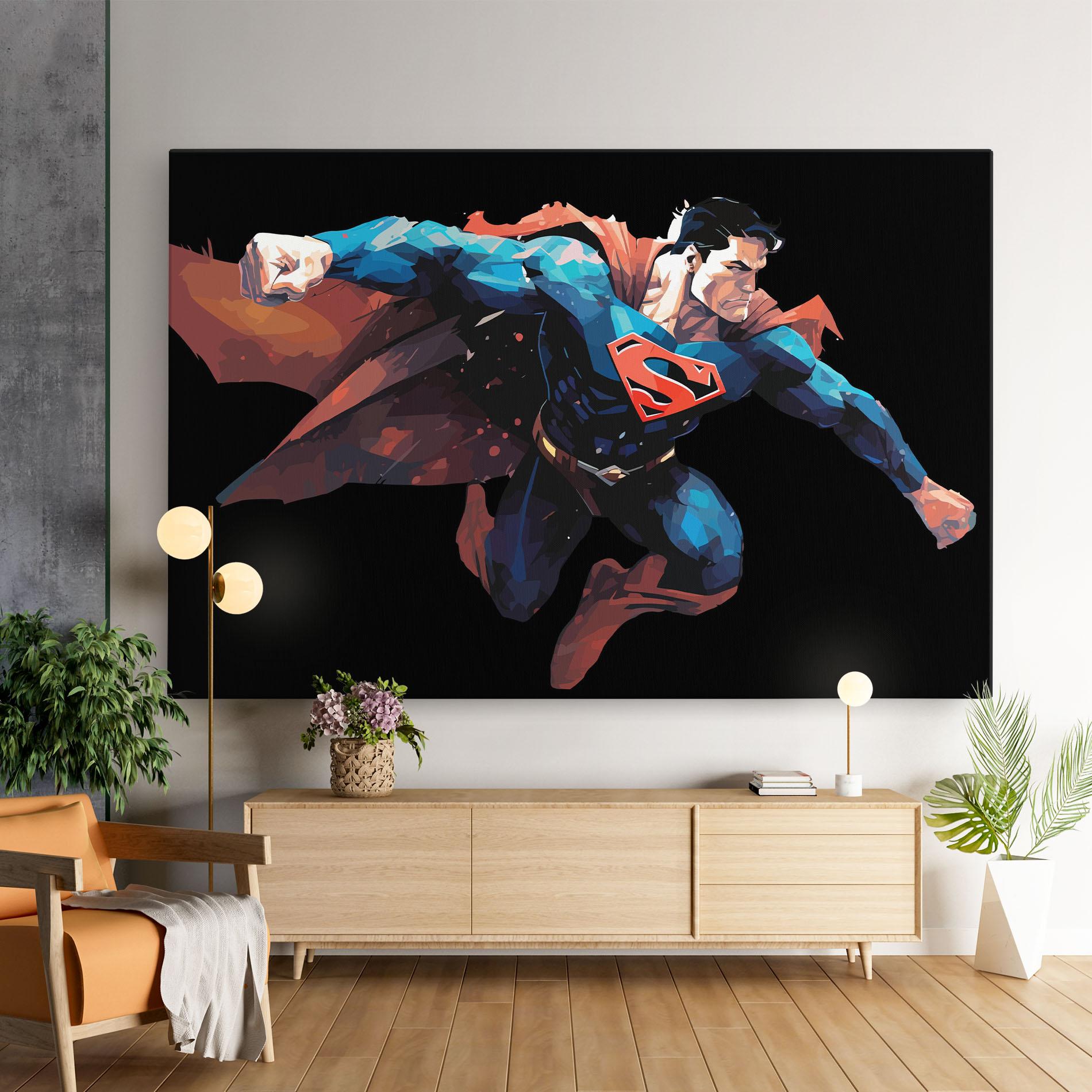 Картина на платно Superman Jump mockup 9