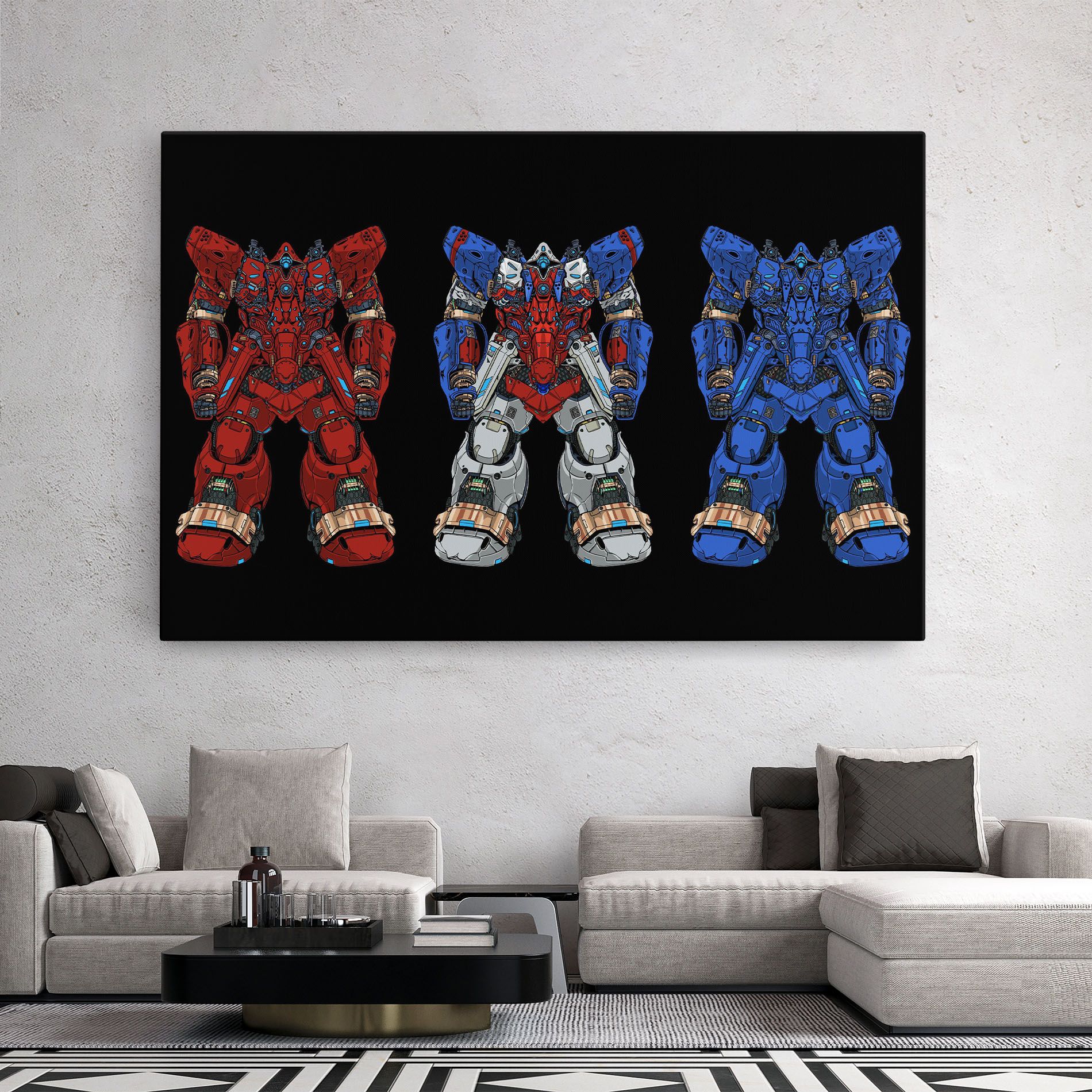 Blue Red Robots mockup 2