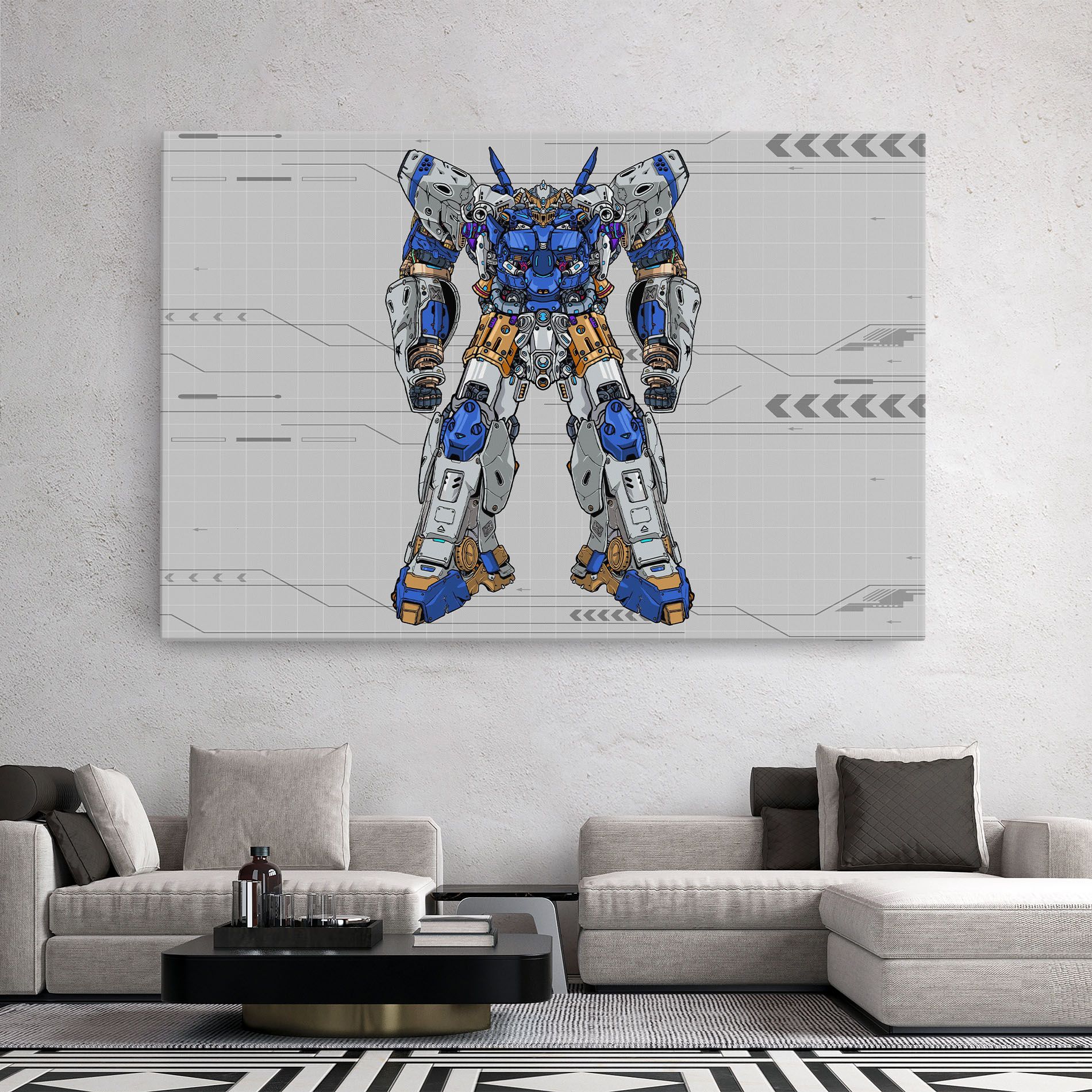 Blue Yellow Robot mockup 2