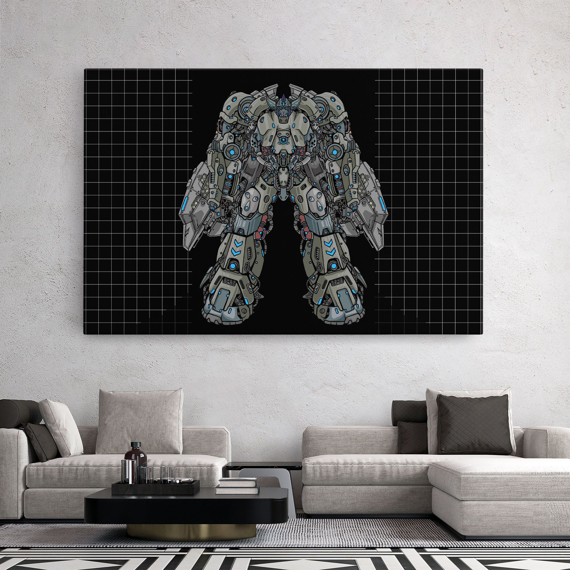 Grey Blue Robot mockup 2