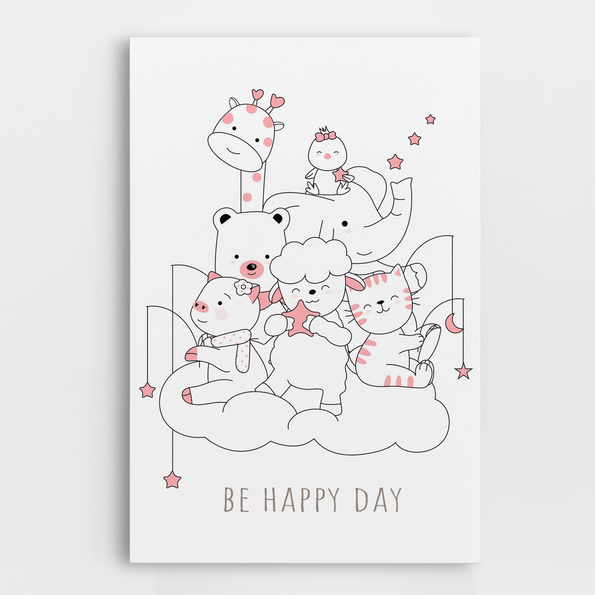 Картина на платно Be Happy Day mockup 0