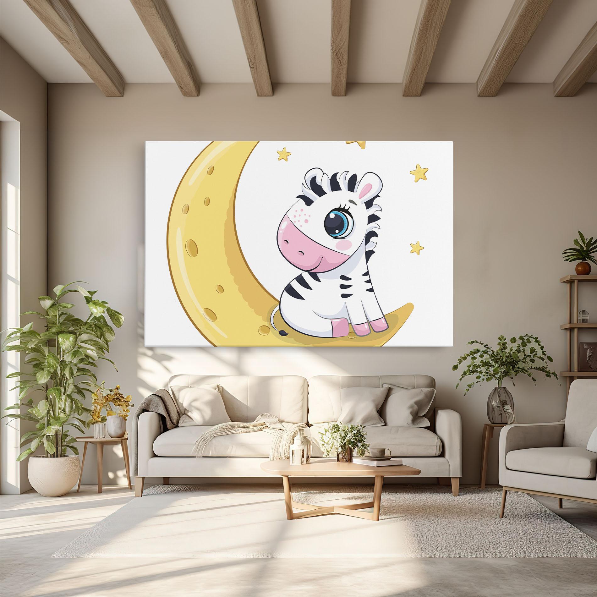 Картина на платно Cute Zebra Moon mockup 6