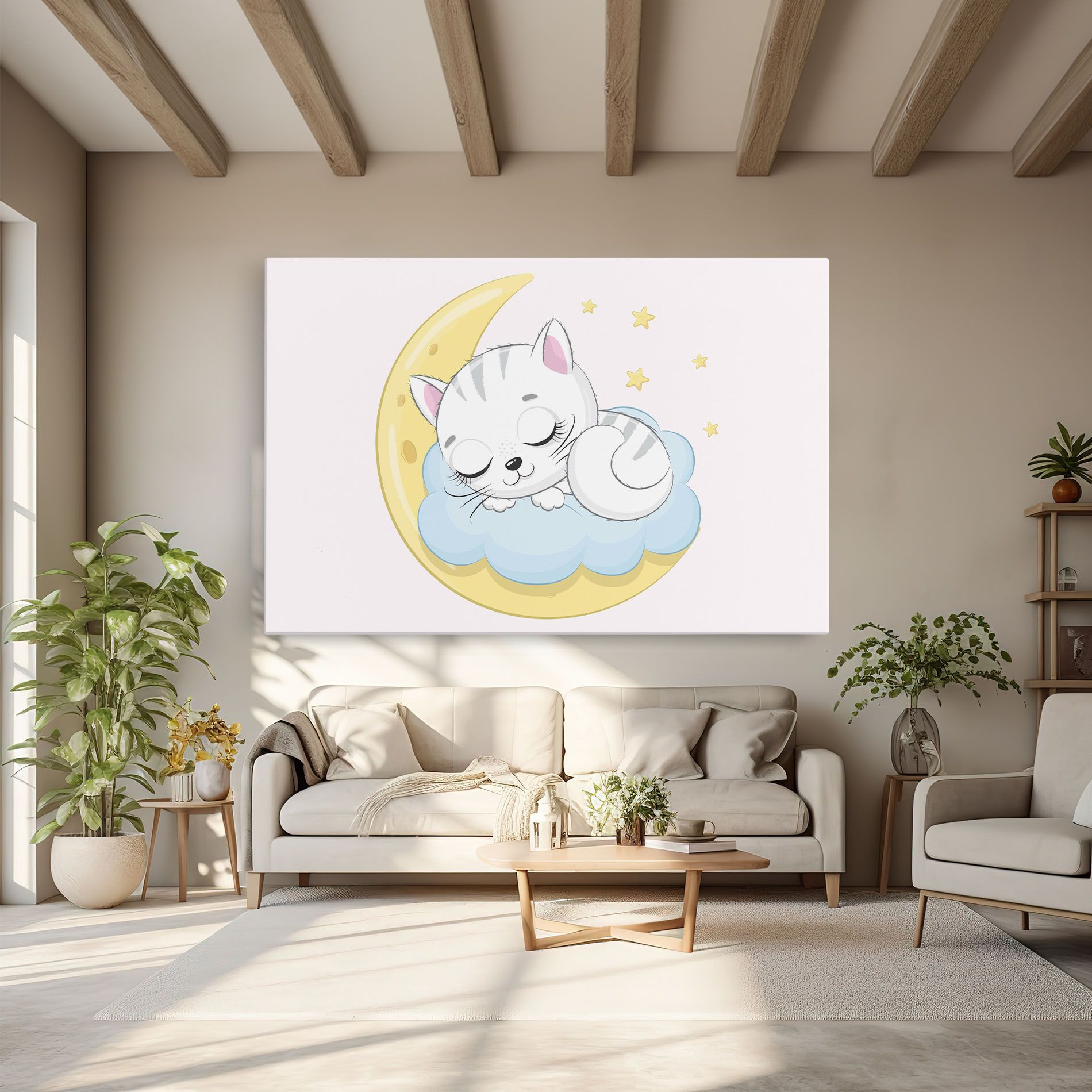 Moon Cat Sleeping mockup 6