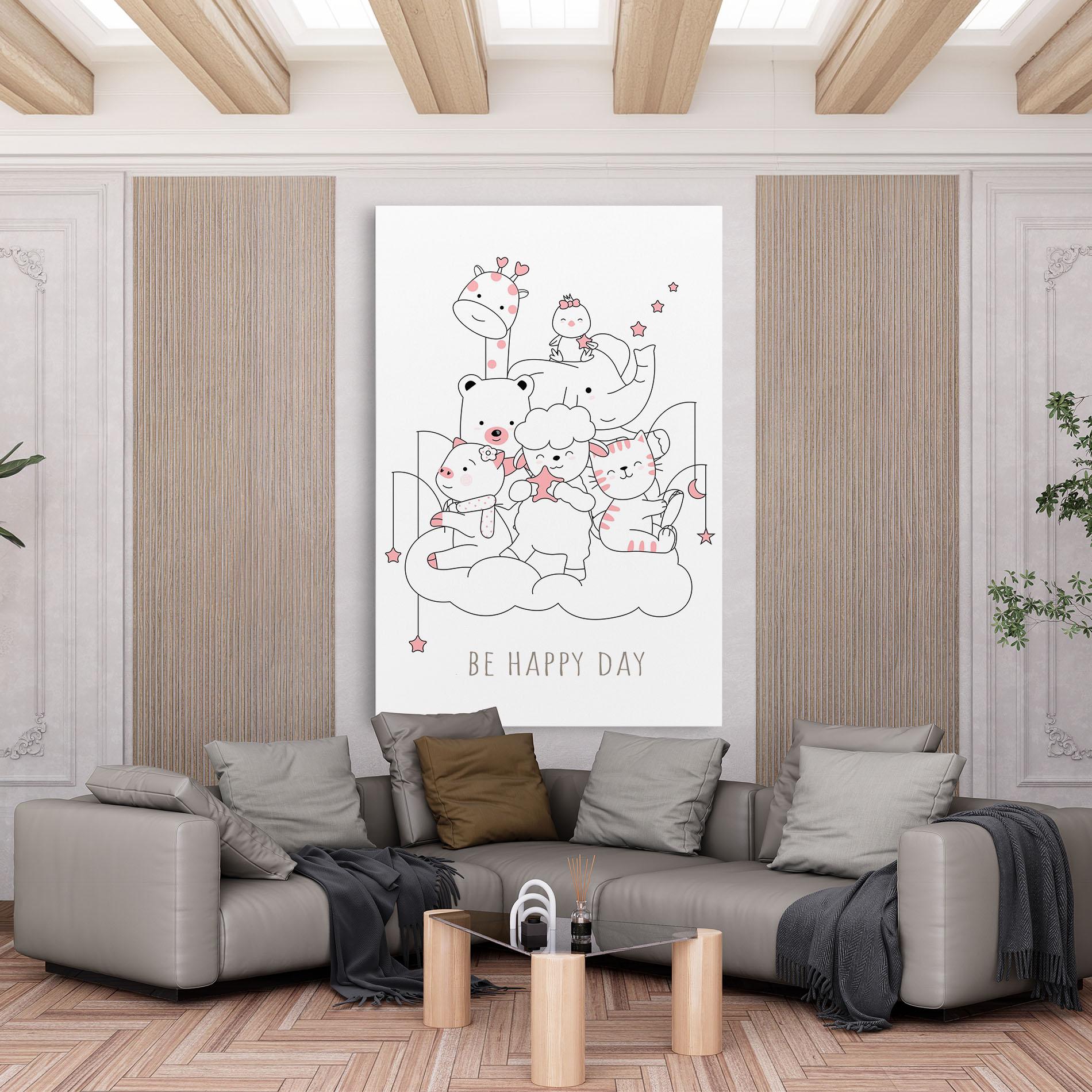 Картина на платно Be Happy Day mockup 6