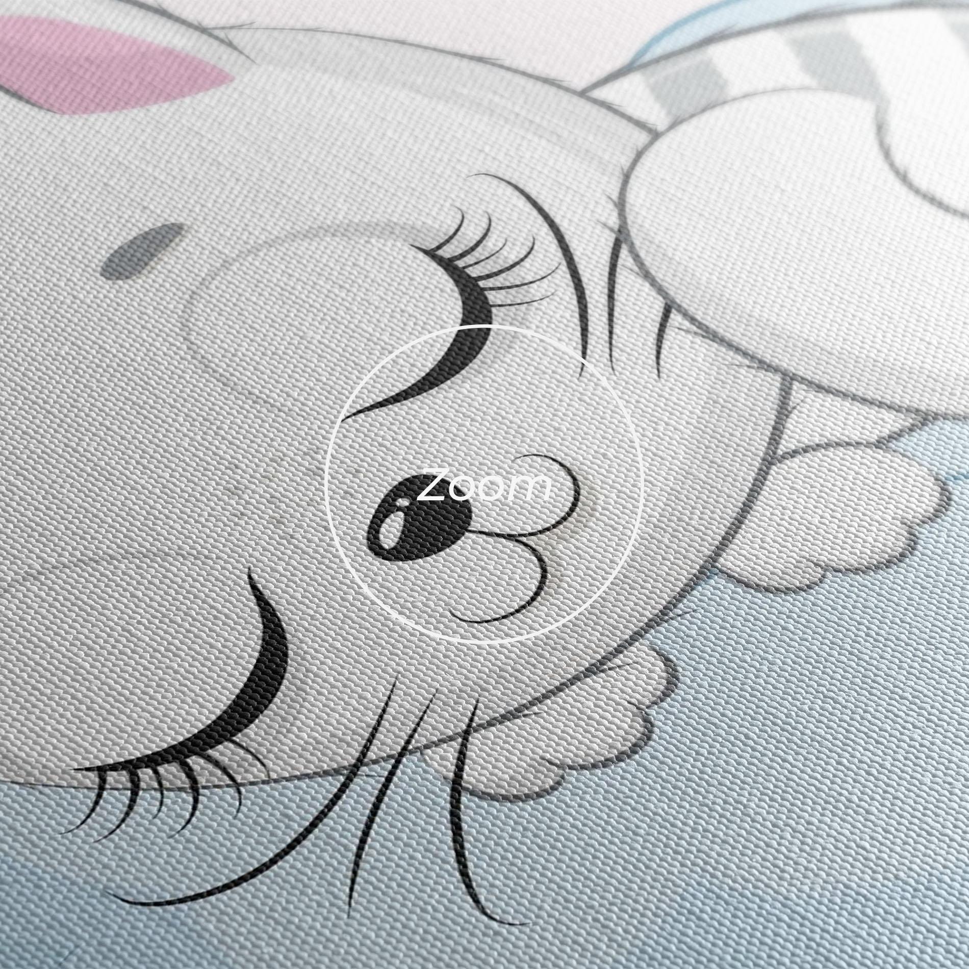 Картина на платно Moon Cat Sleeping mockup 3