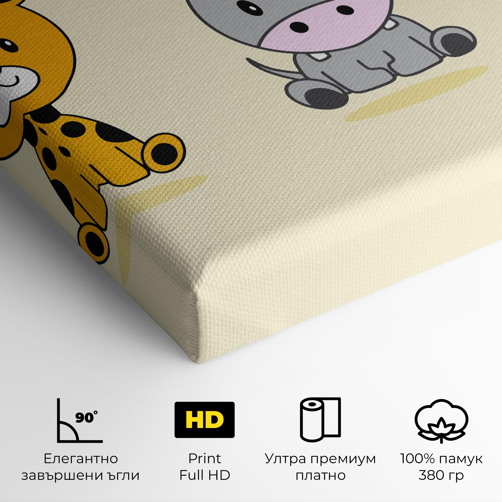 Картина на платно Cream Animals mockup 4