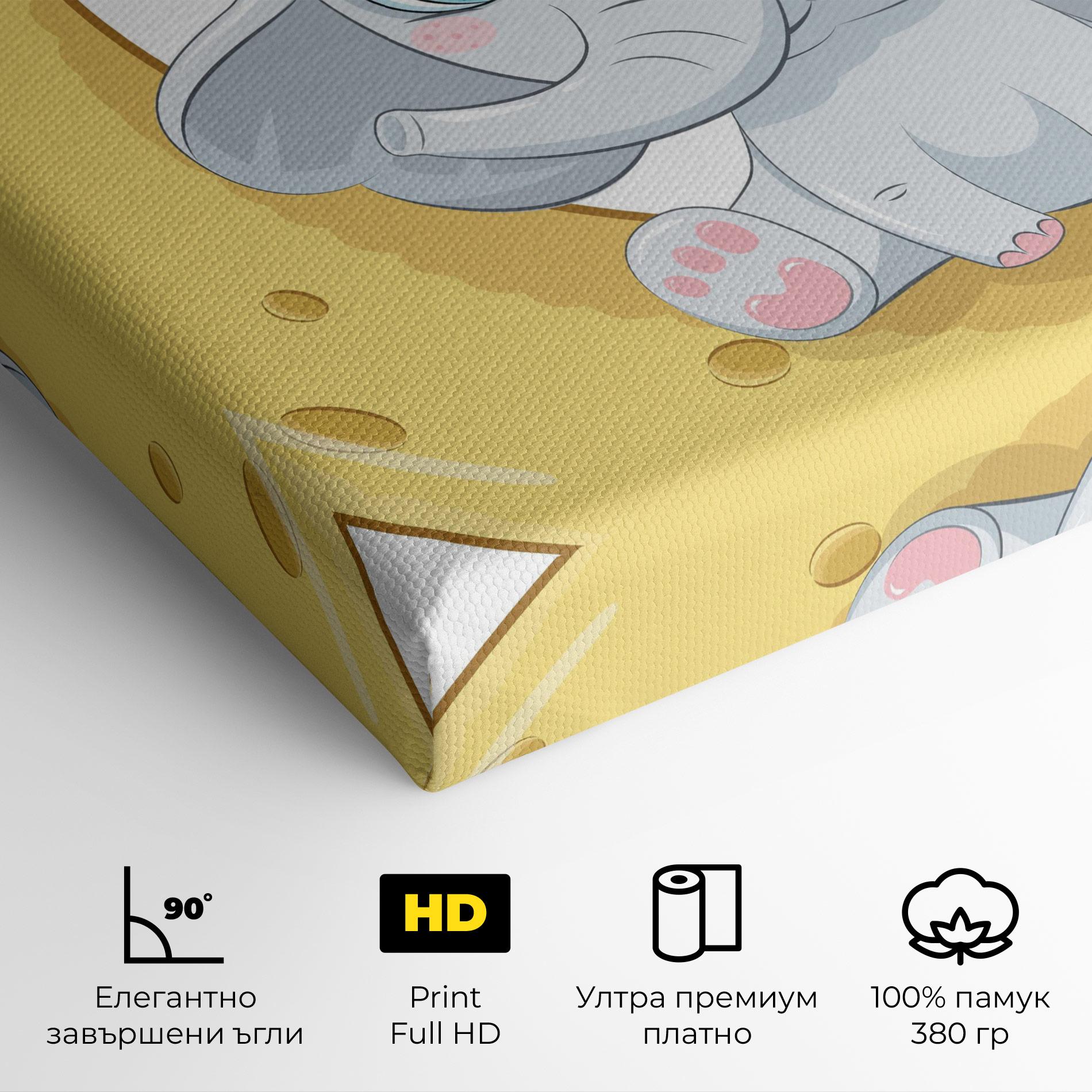 Картина на платно Cute Elephant Moon mockup 4