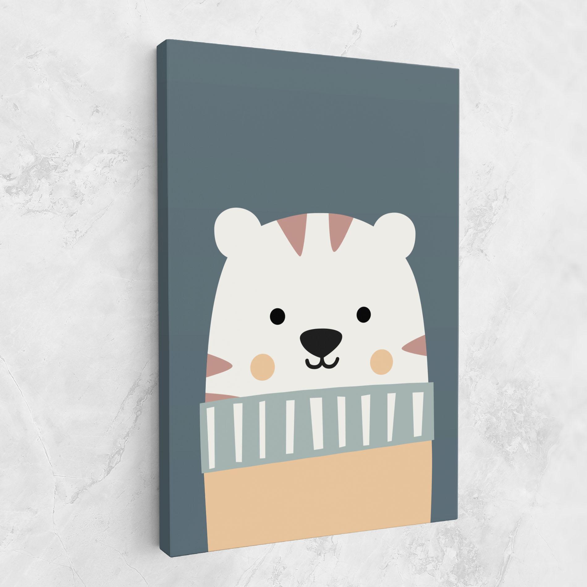 Картина на платно Cute White Tiger mockup 1