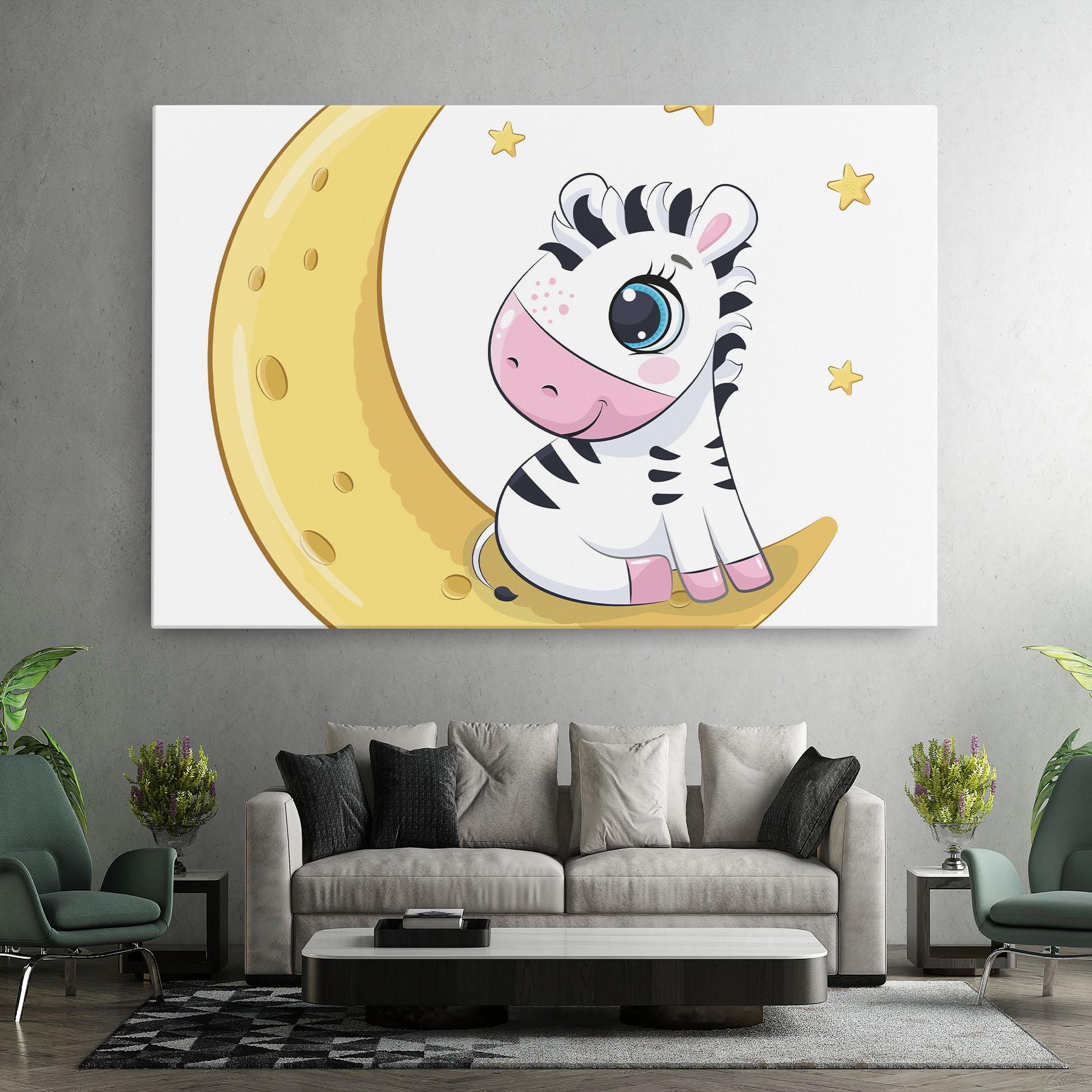 Картина на платно Cute Zebra Moon mockup 7