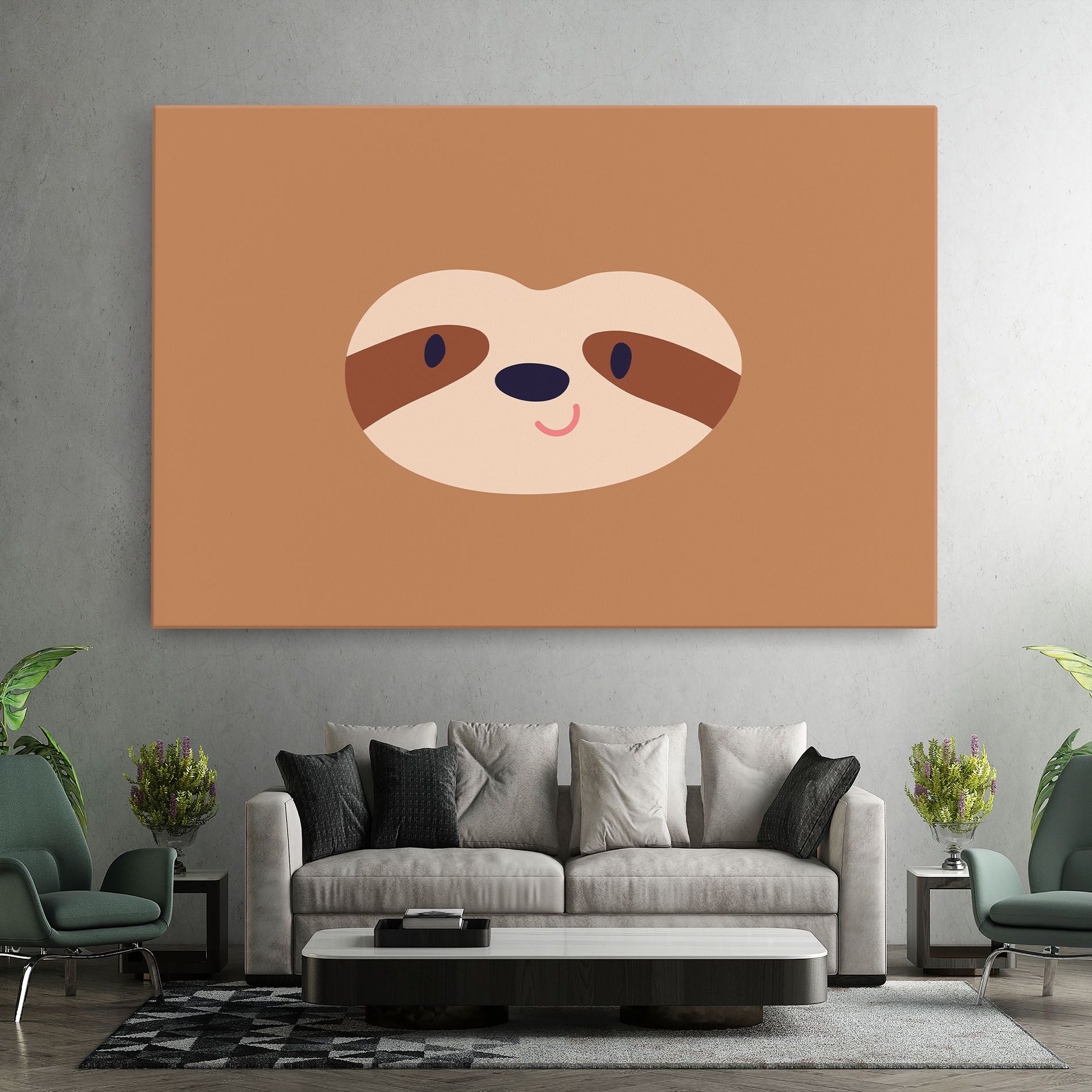 Sloth Face Portrait mockup 7