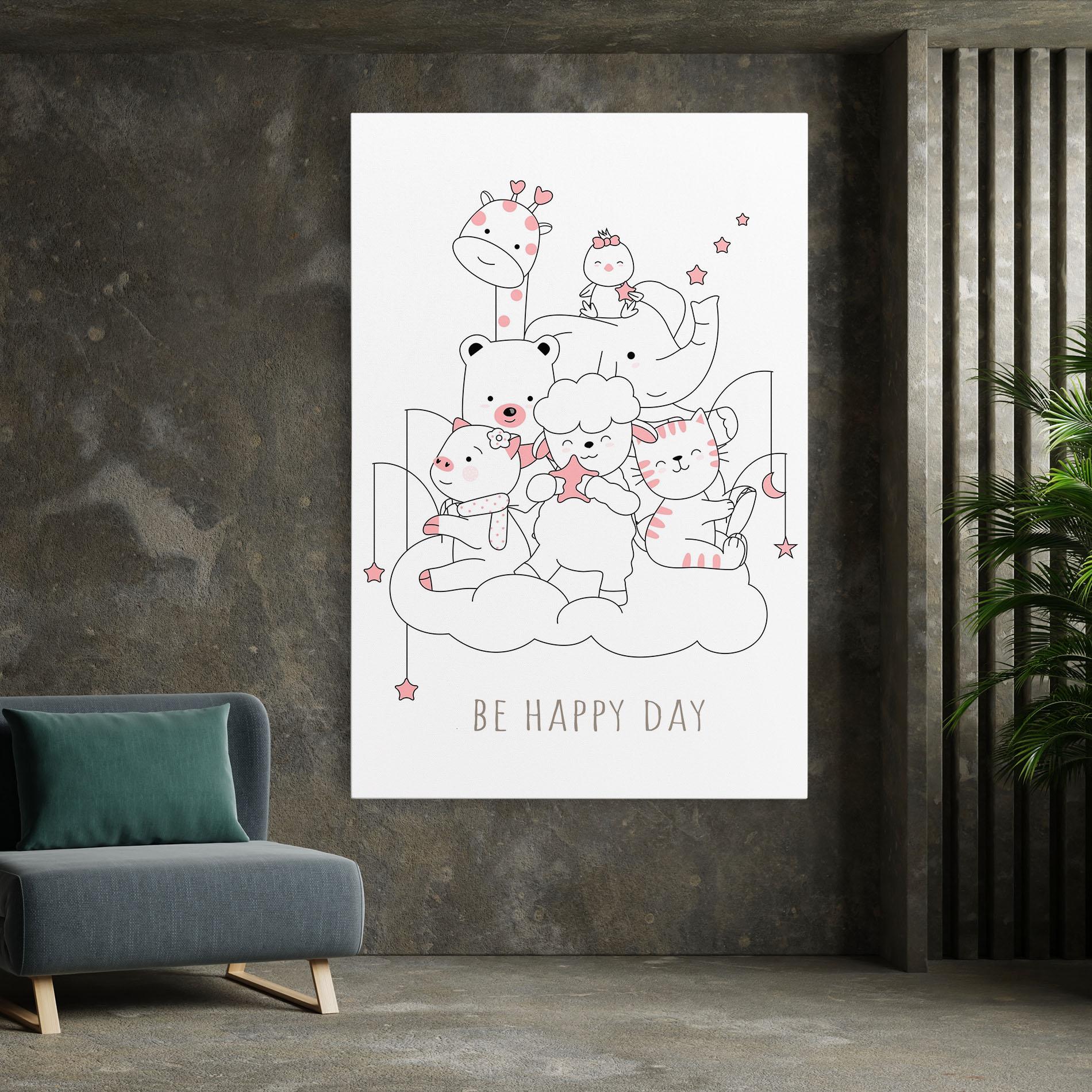 Картина на платно Be Happy Day mockup 7