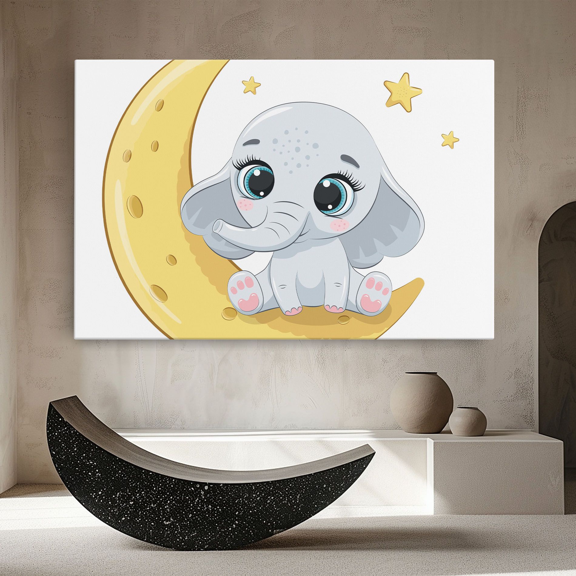 Cute Elephant Moon mockup 8