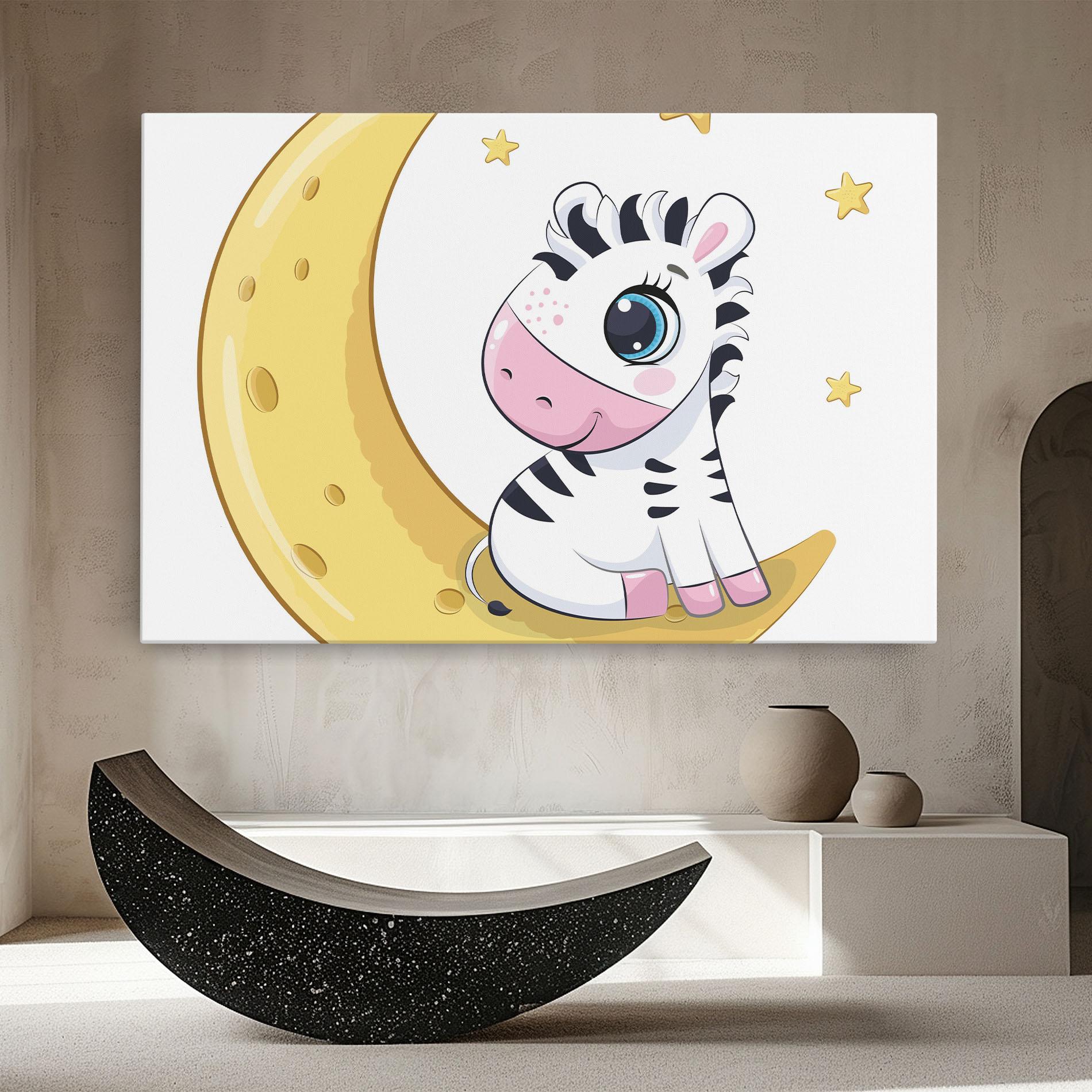 Картина на платно Cute Zebra Moon mockup 8