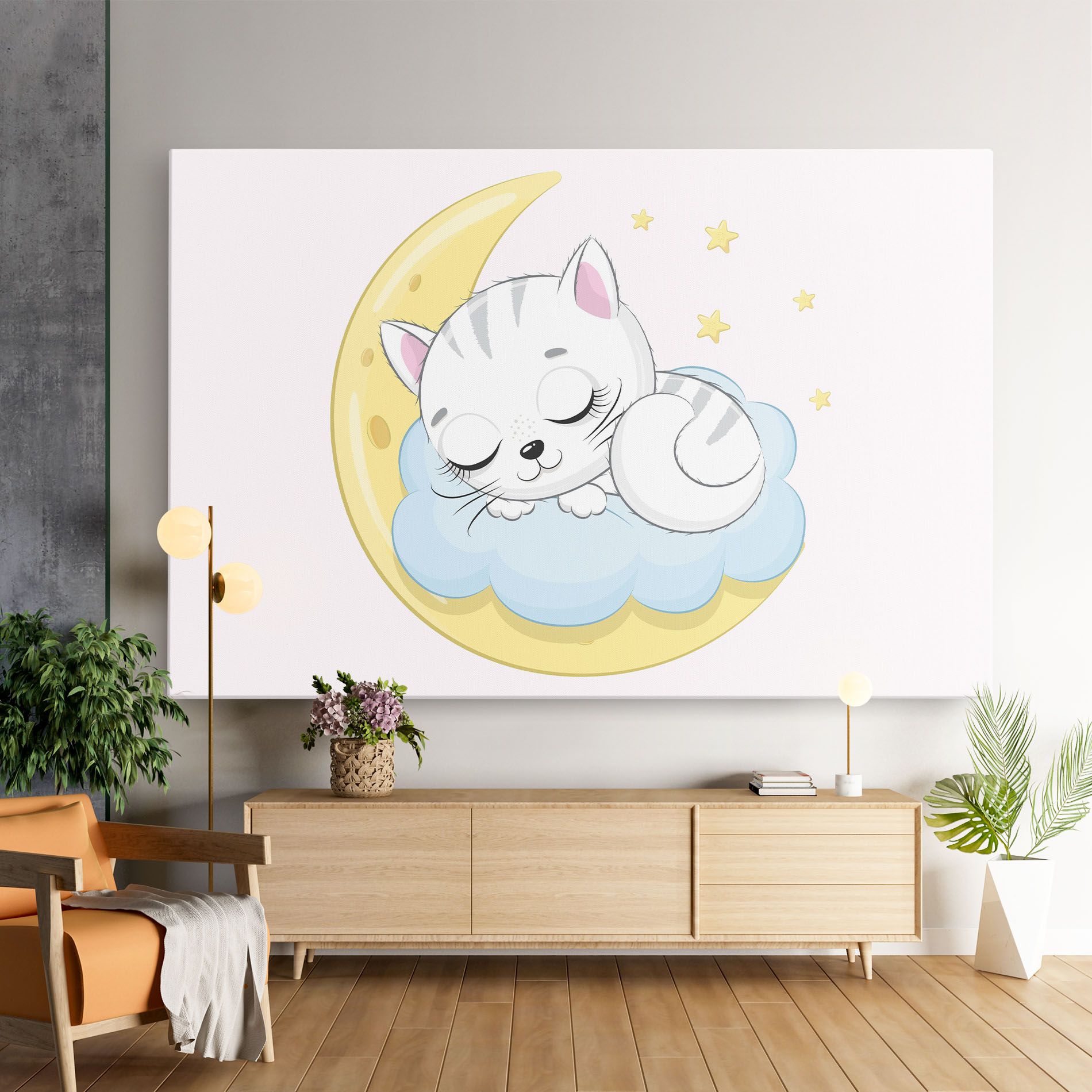 Moon Cat Sleeping mockup 9