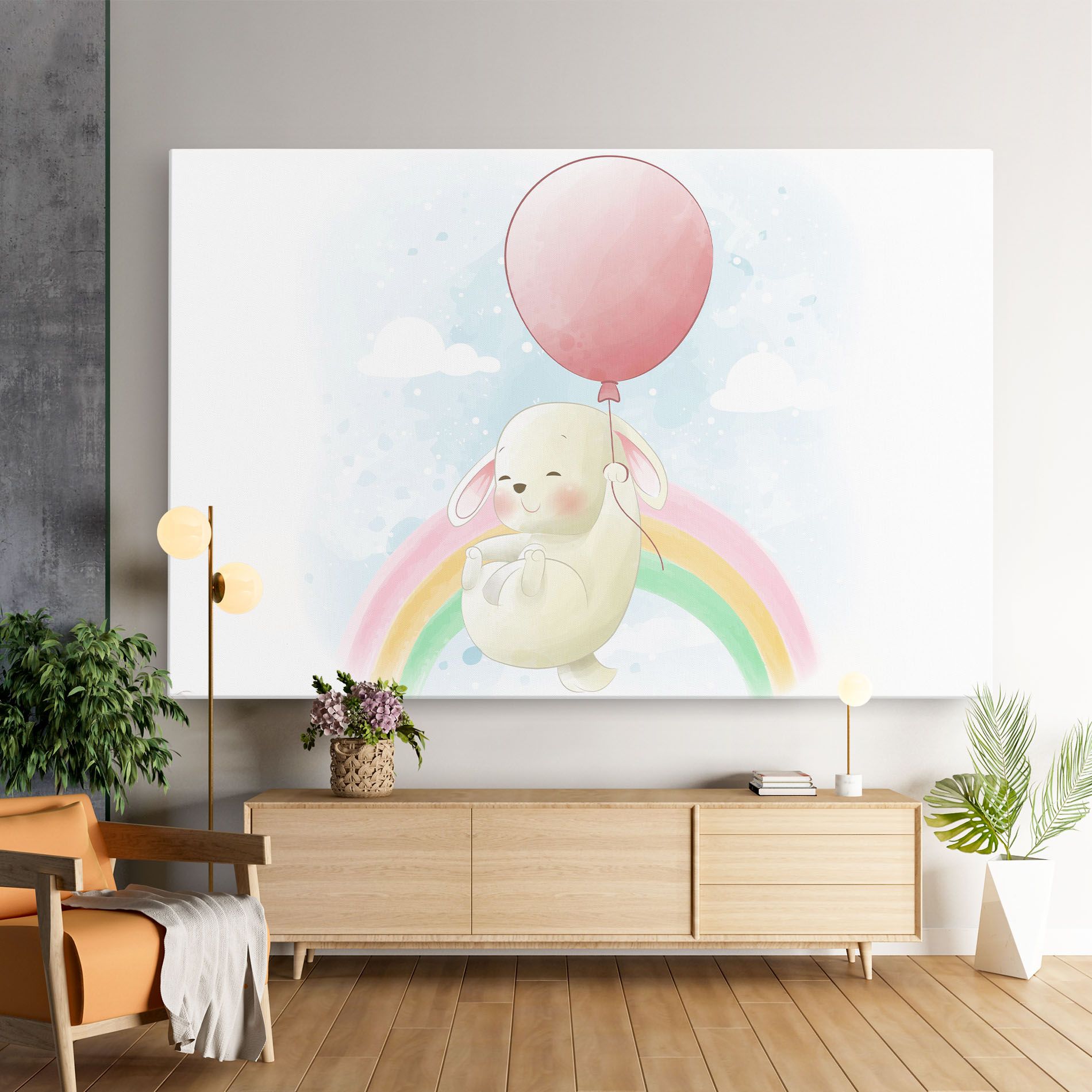 Rainbow Bunny Art mockup 9