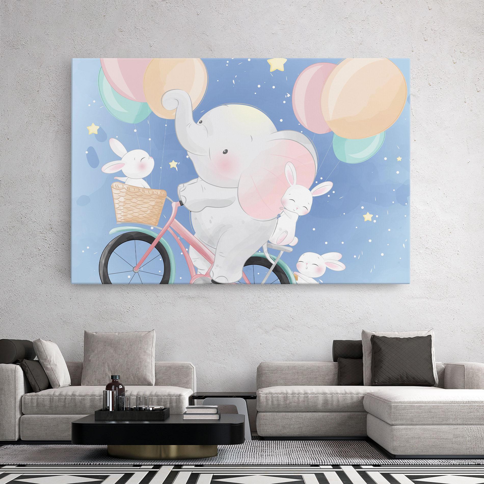 Картина на платно Bike Elephant mockup 2