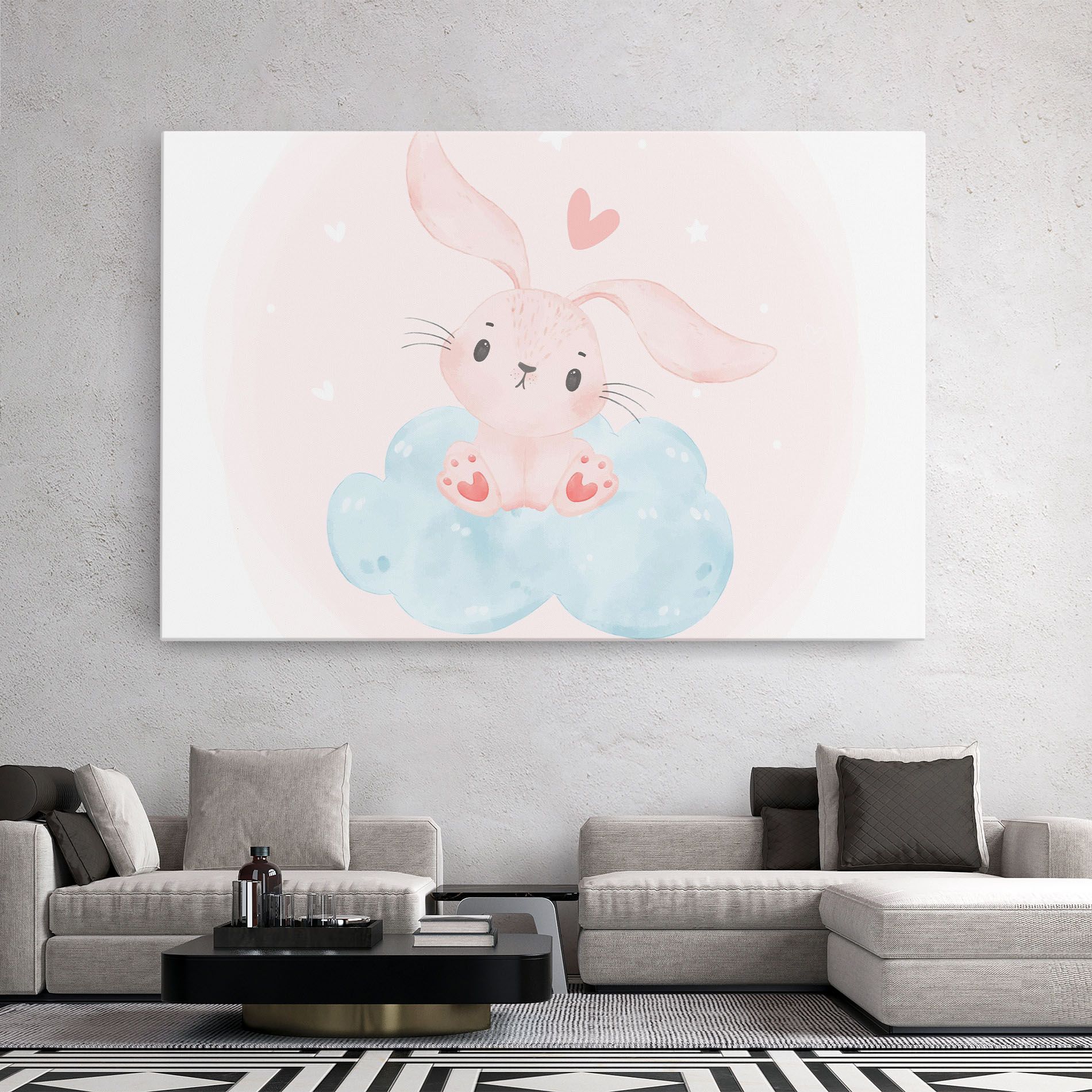 Cloud Pink Bunny mockup 2