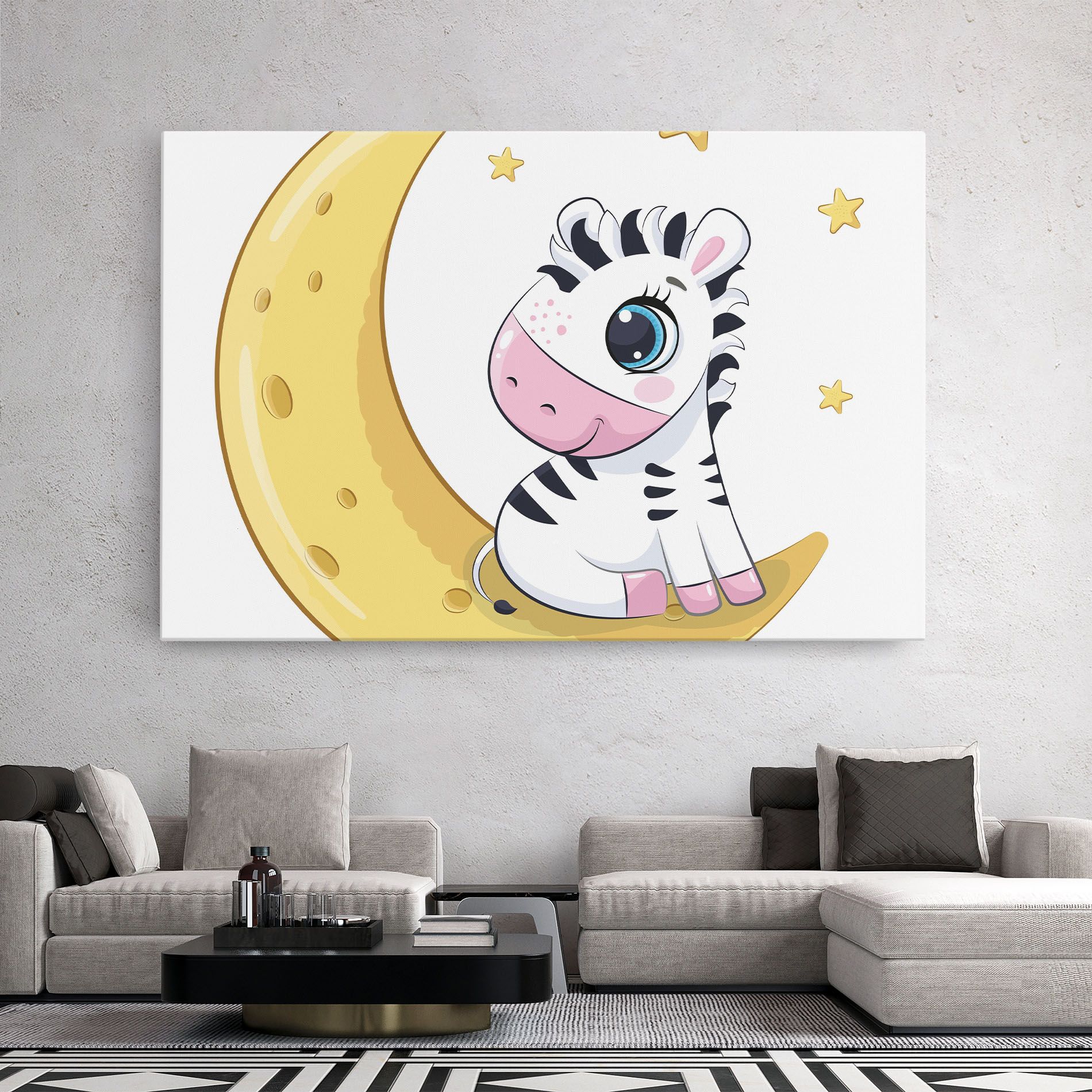 Cute Zebra Moon mockup 2