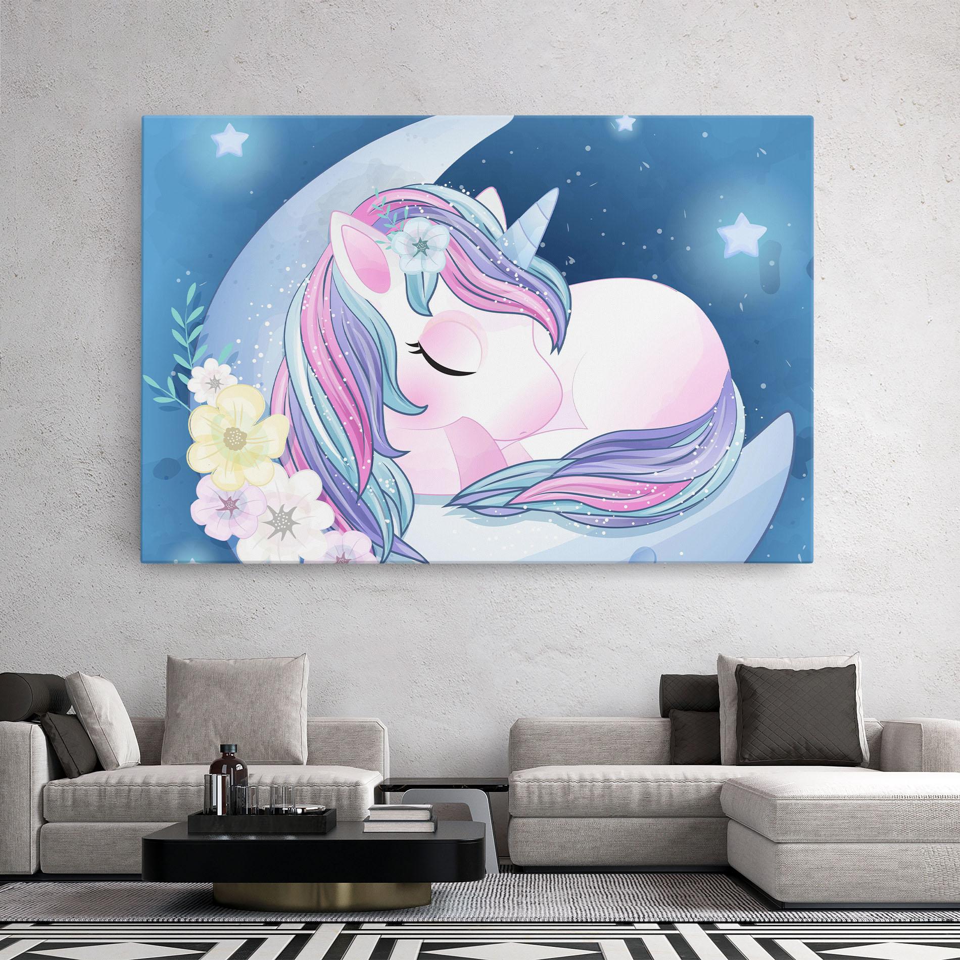 Картина на платно Moon Unicorn mockup 2