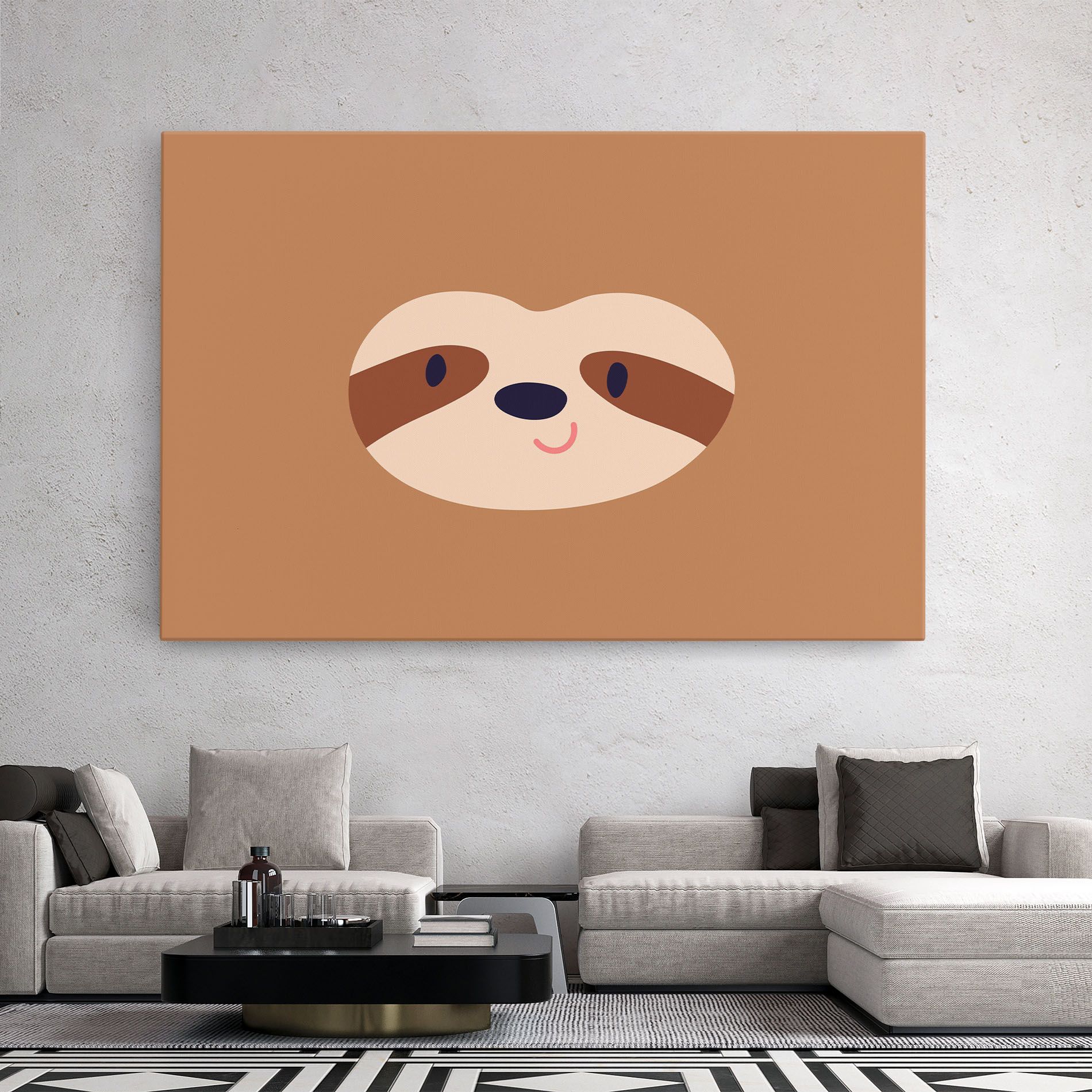 Sloth Face Portrait mockup 2
