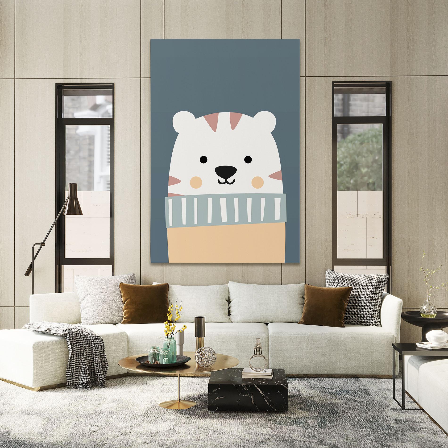 Картина на платно Cute White Tiger mockup 2